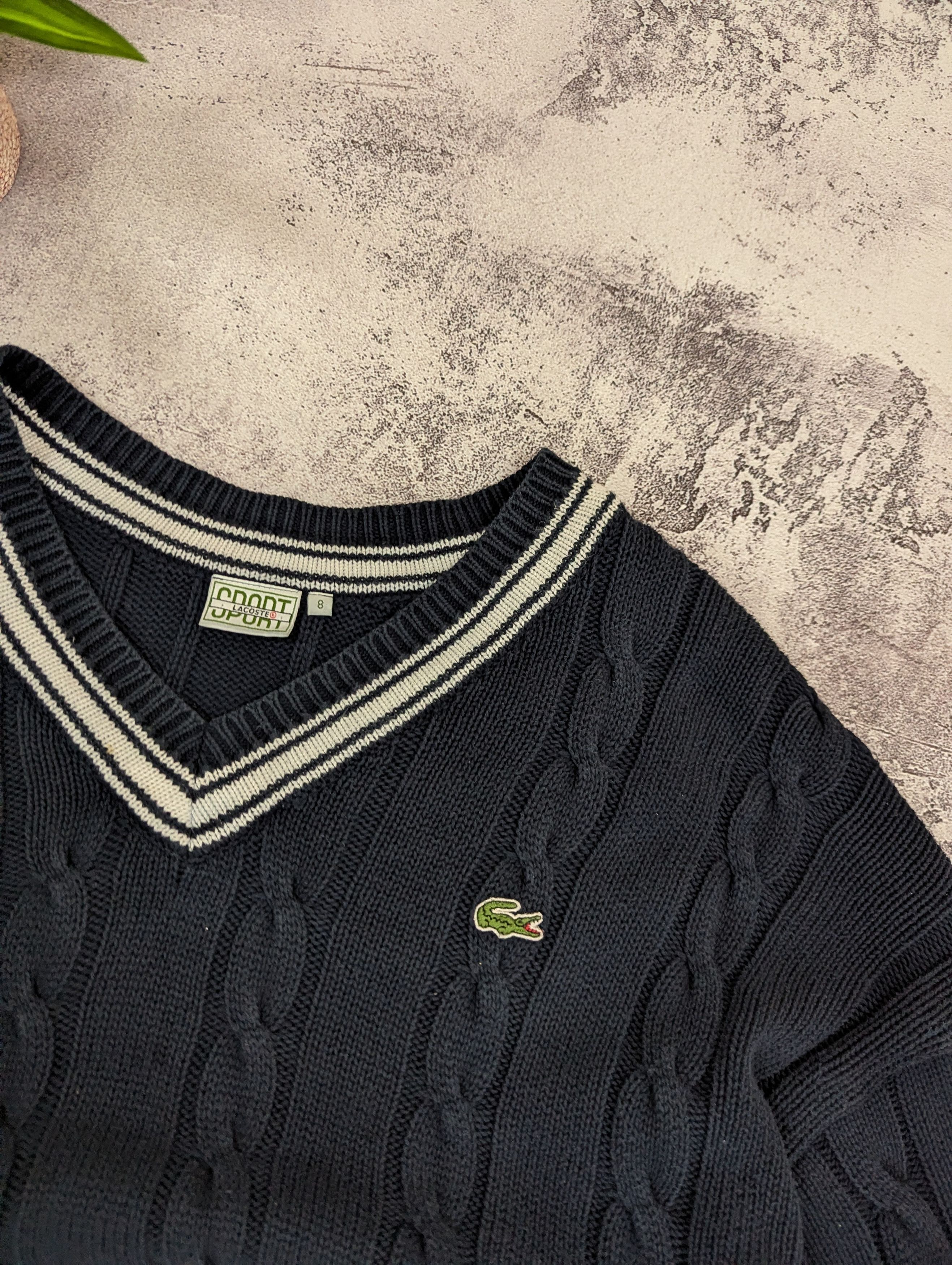 Lacoste VTG Lacoste Sport Cable Knit Sweater Size 8 Size US XXL / EU 58 / 5 - 7 Thumbnail