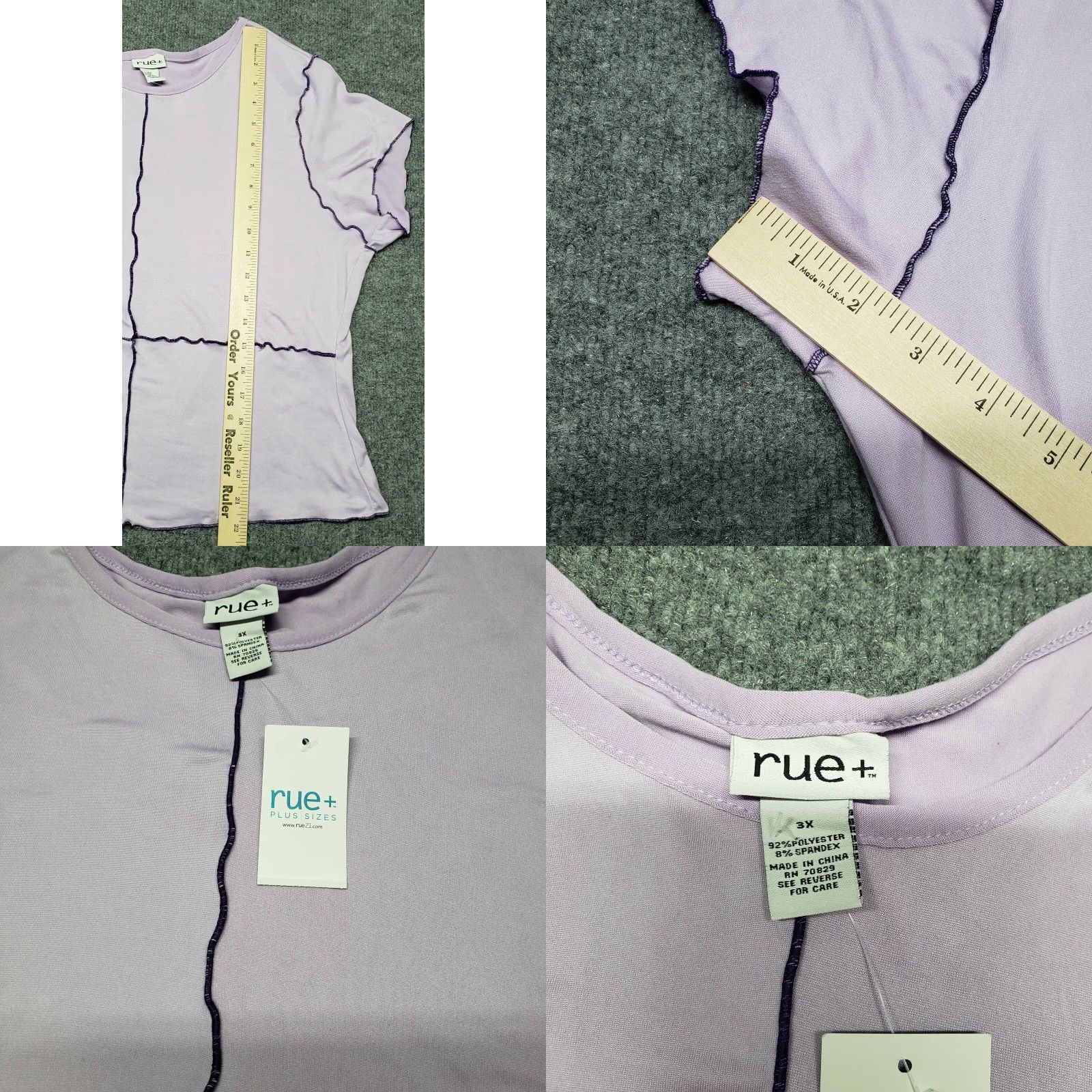 Vintage Rue21 Casual Top Womens 3X Purple Short Sleeve Cap Stretch Thick Stitch New Blouse Shirt Basic All Seasons Mens Womens Girls Boys Size XXL / US 16-18 / IT 52-54 - 8 Thumbnail