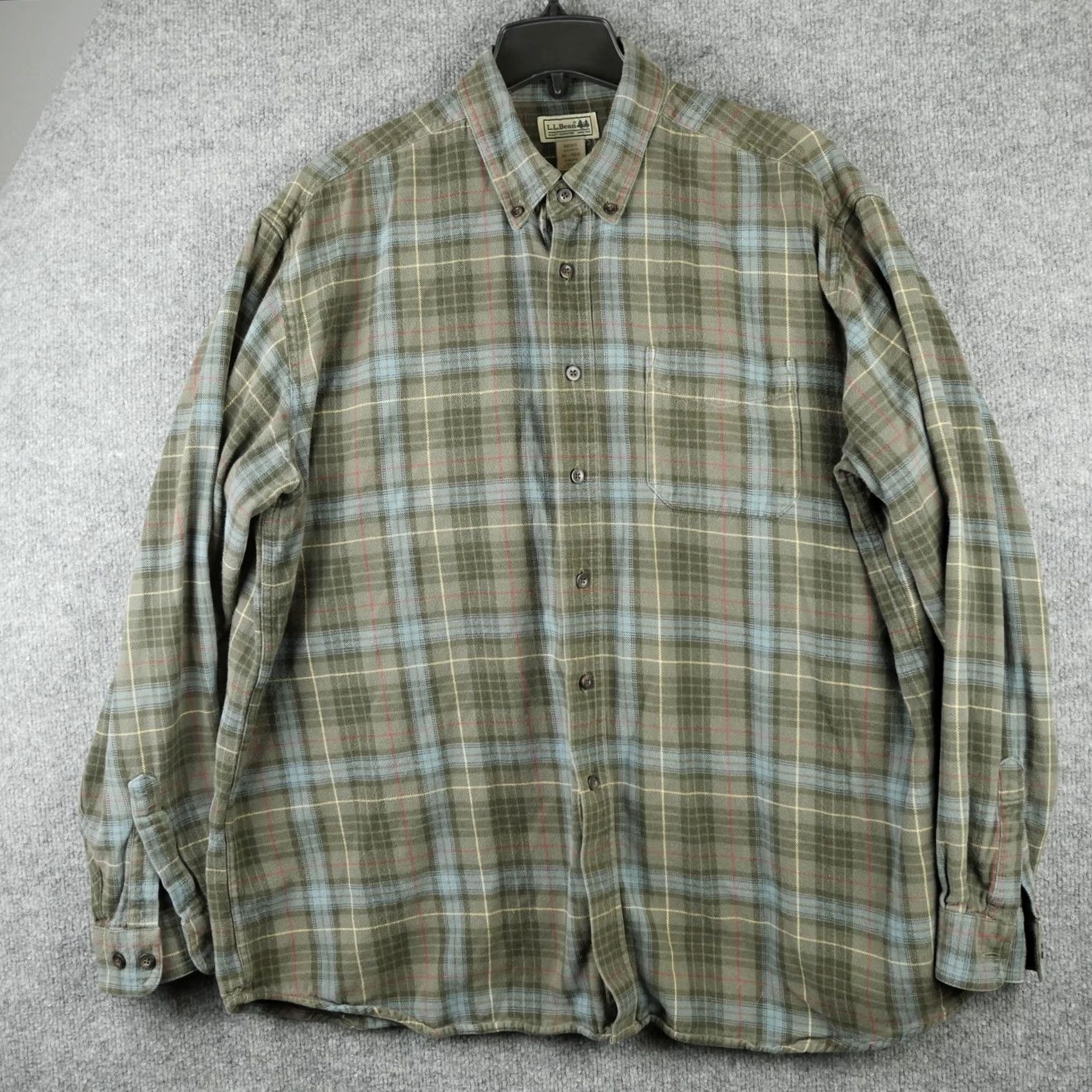 Vintage LL Bean Shirt Mens XL Green Plaid Flannel Button-Down Long Sleeve Casual Size US XL / EU 56 / 4 - 2 Thumbnail