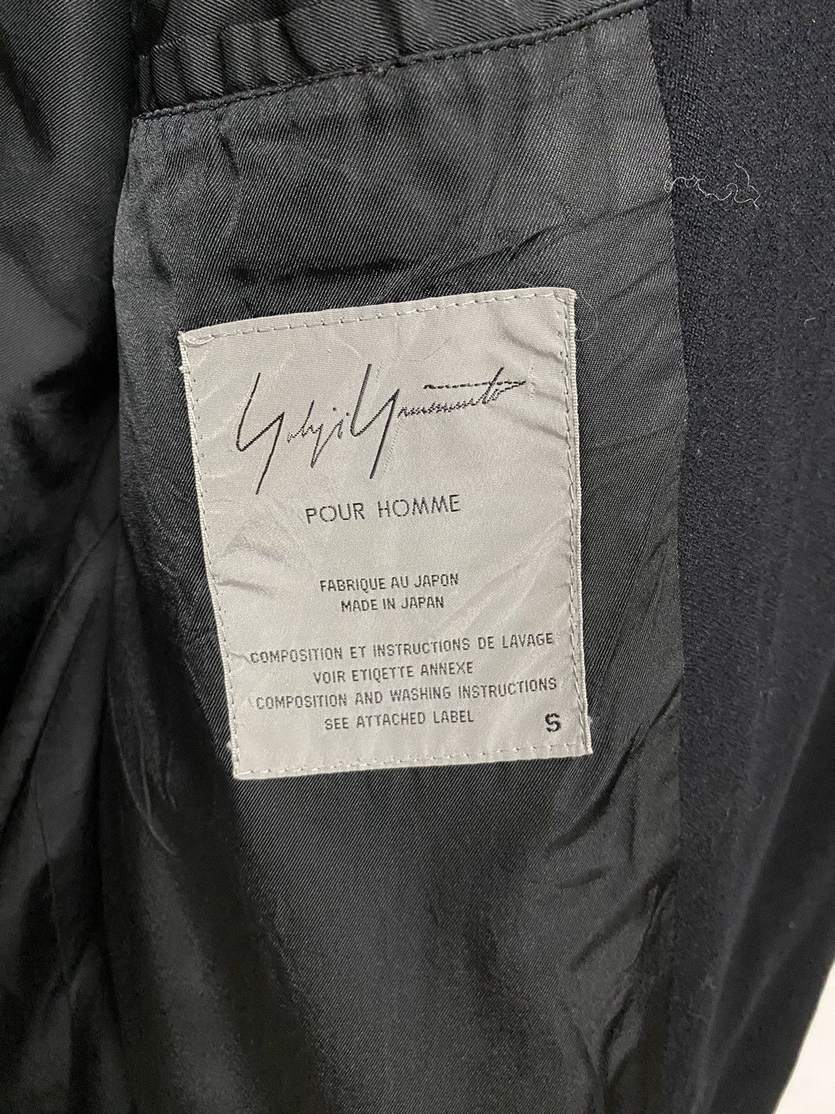 Yohji Yamamoto Yohji Yamamoto Signature Pour Homme A/W Wool Jacket Size US S / EU 44-46 / 1 - 8 Thumbnail