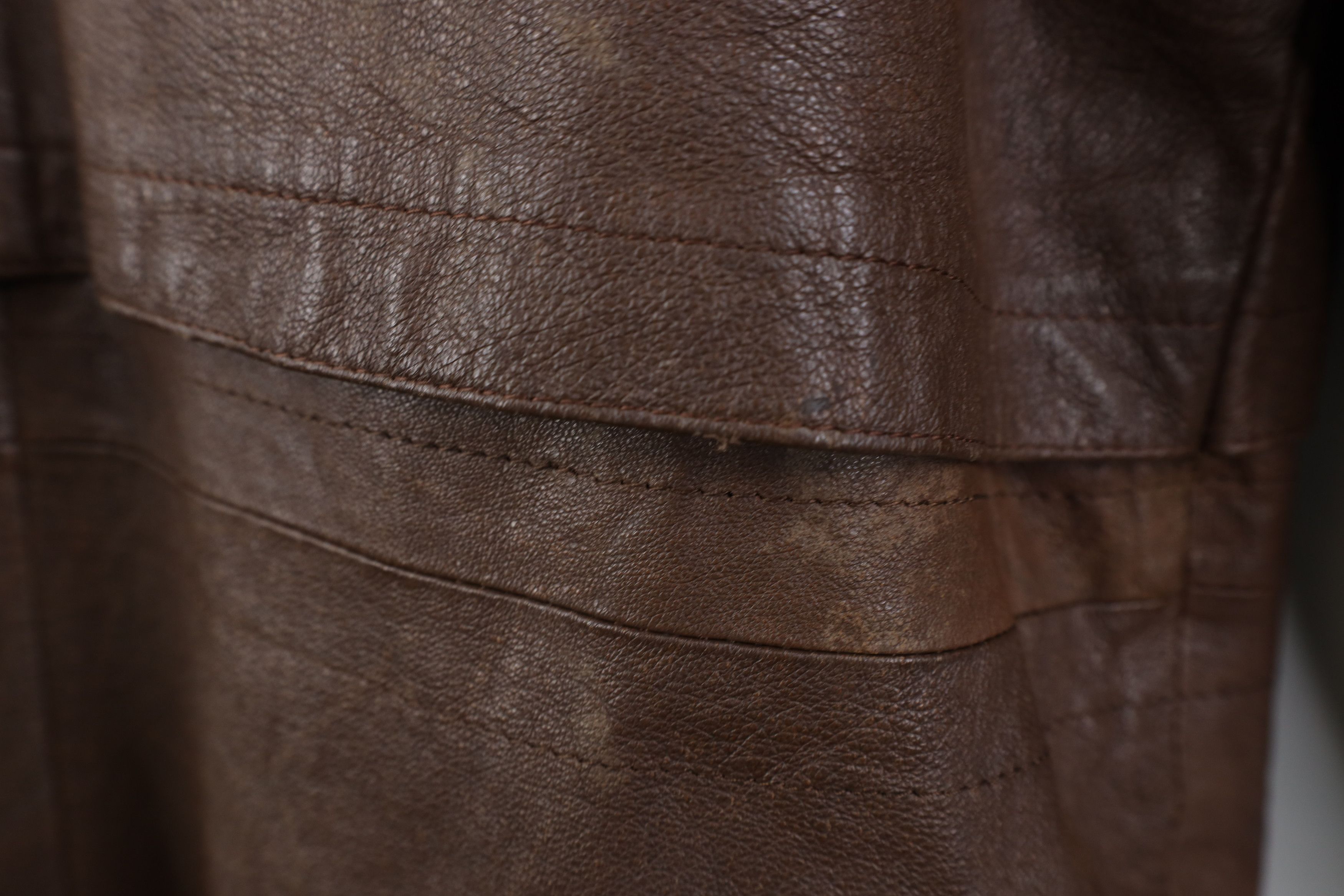 Vintage Vintage 90s Streetwear Leather Lined Jacket Coat Brown Size M / US 6-8 / IT 42-44 - 13 Thumbnail