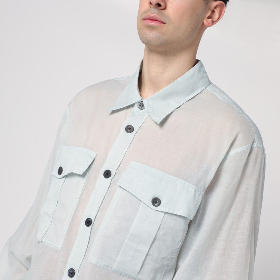 Dries Van Noten o1d2blof0225 Cotton Shirt in Light Blue Size US S / EU 44-46 / 1 - 4 Thumbnail