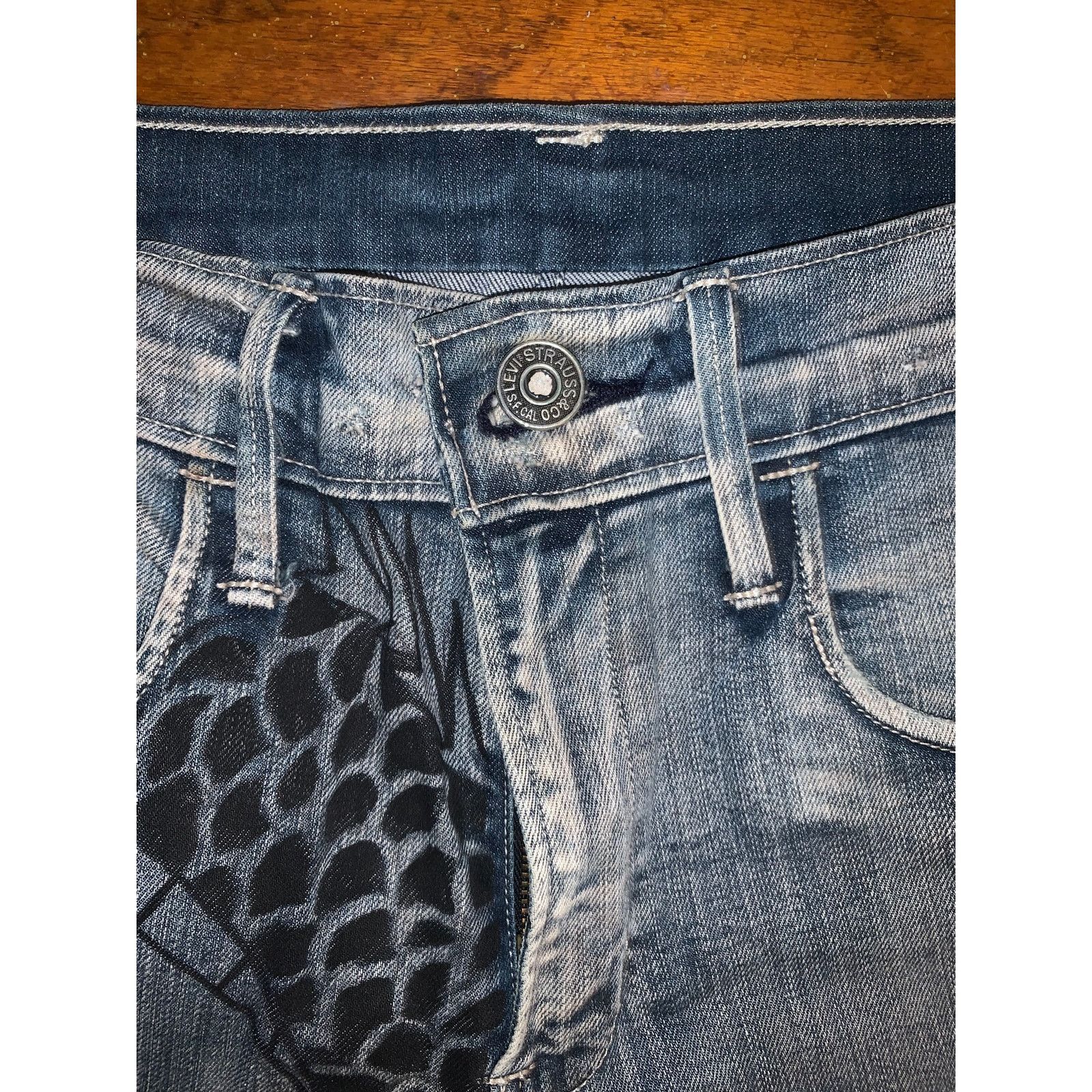 Levi's Levi’s 511 Handcukk Custom Painted Jeans Mens 32x34 1 of 1 Size US 32 / EU 48 - 5 Thumbnail