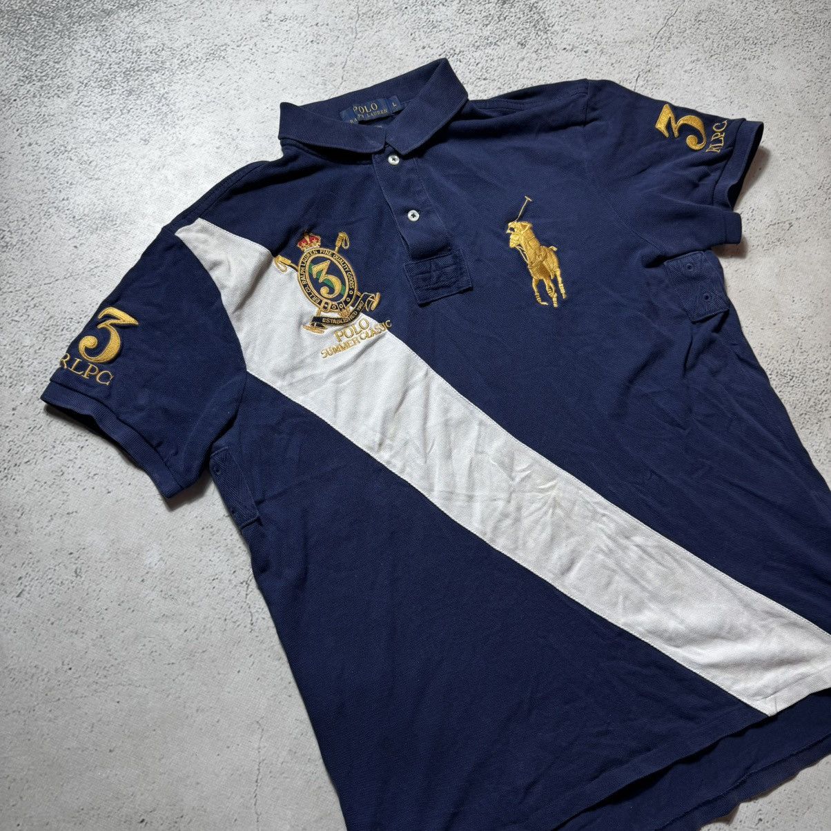 Polo Ralph Lauren × RRL Ralph Lauren × Ralph Lauren Vintage 90s Polo Ralph Lauren Big Logo Spell Out Shirt Size US L / EU 52-54 / 3 - 2 Thumbnail
