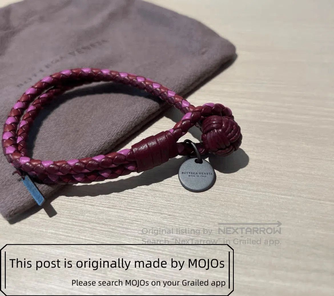 Bottega Veneta Sz M Bottega Veneta Purple Leather Woven Bracelet. Size ONE SIZE - 5 Thumbnail