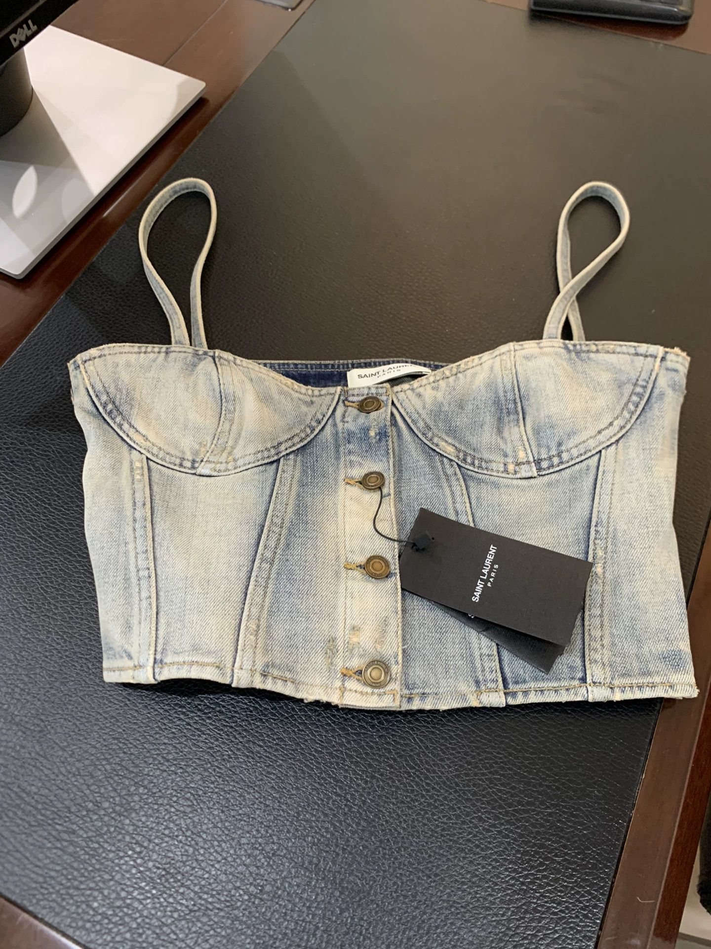 Saint Laurent Paris Light blue denim vest