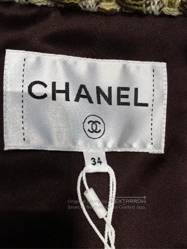 Chanel Chanel 23A brown-green plaid tweed jacket Size XXS / US 00 / IT 34 - 4 Thumbnail