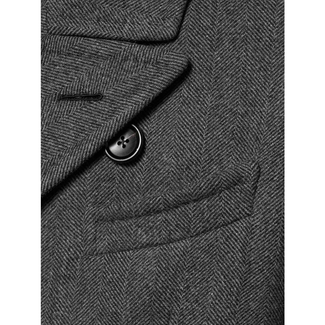 Tom Ford TOM FORD Double Breasted Gray Wool Herringbone Long Coat New Size US M / EU 48-50 / 2 - 3 Thumbnail