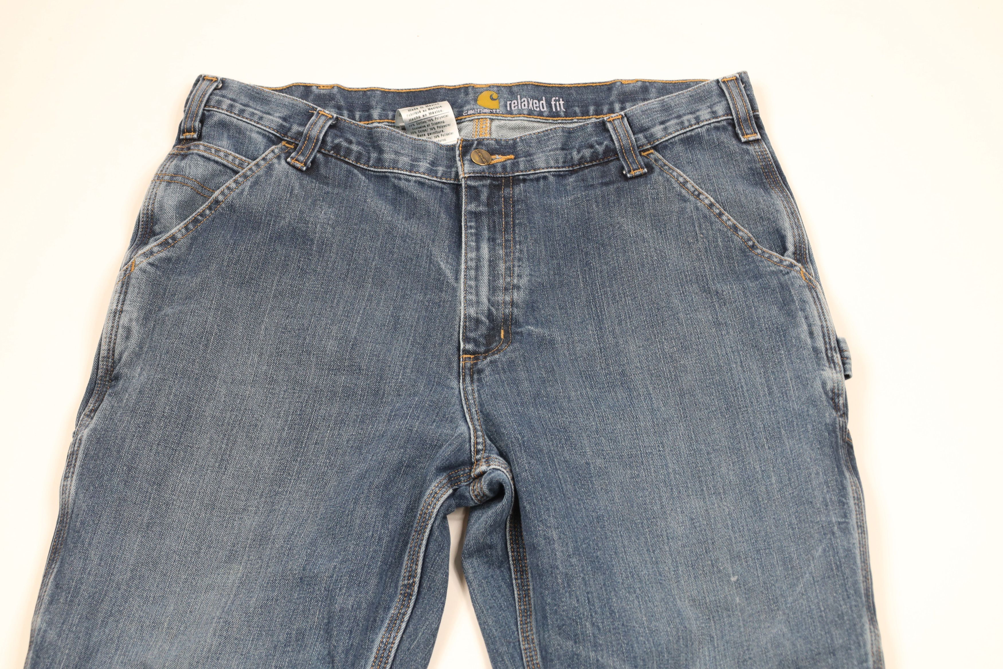 Carhartt × Vintage Vintage Carhartt Relaxed Fit Wide Leg Dungaree Jeans Blue Size US 36 / EU 52 - 2 Thumbnail