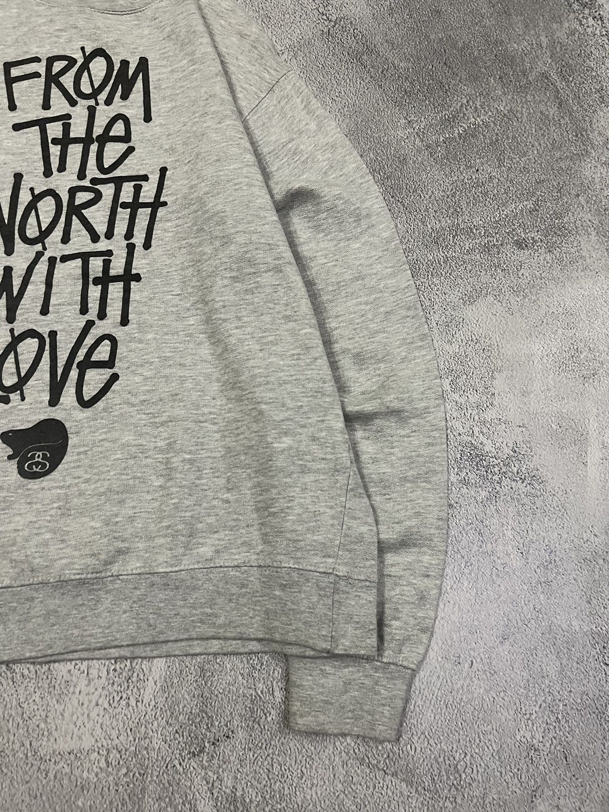 Stussy × Vintage Vintage Y2k 🐀 Stussy Reflective Big Logo Sweatshirt 00’s Size US S / EU 44-46 / 1 - 8 Thumbnail