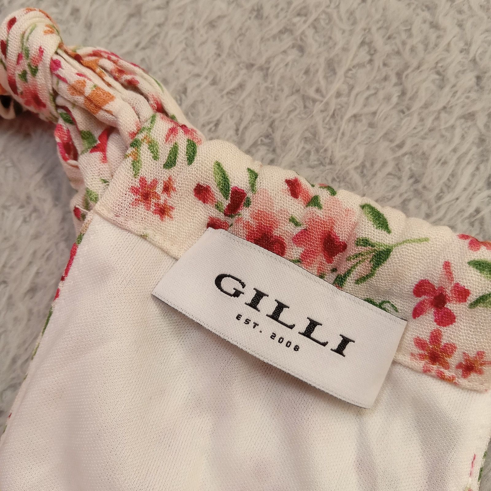& Other Stories Gilli Sun Dress S Women's Lined Red Floral Back Tie Rayon Size S / US 4 / IT 40 - 6 Thumbnail