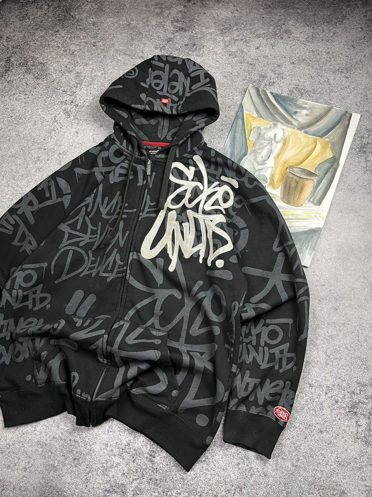 Ecko Unltd. 🔥CRAZY ECKO UNLTD FULL PRINTED VINTAGE ZIP UP BOXY HOODIE Size US L / EU 52-54 / 3 - 3 Thumbnail