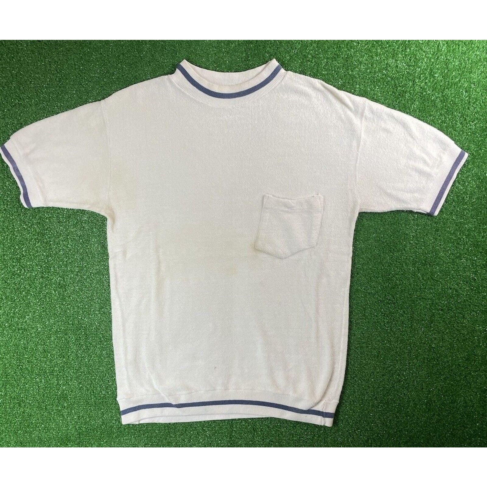 Vintage Vintage 50s Terry Cloth White Small Medium Pocket Shirt USA Size US M / EU 48-50 / 2 - 1 Thumbnail