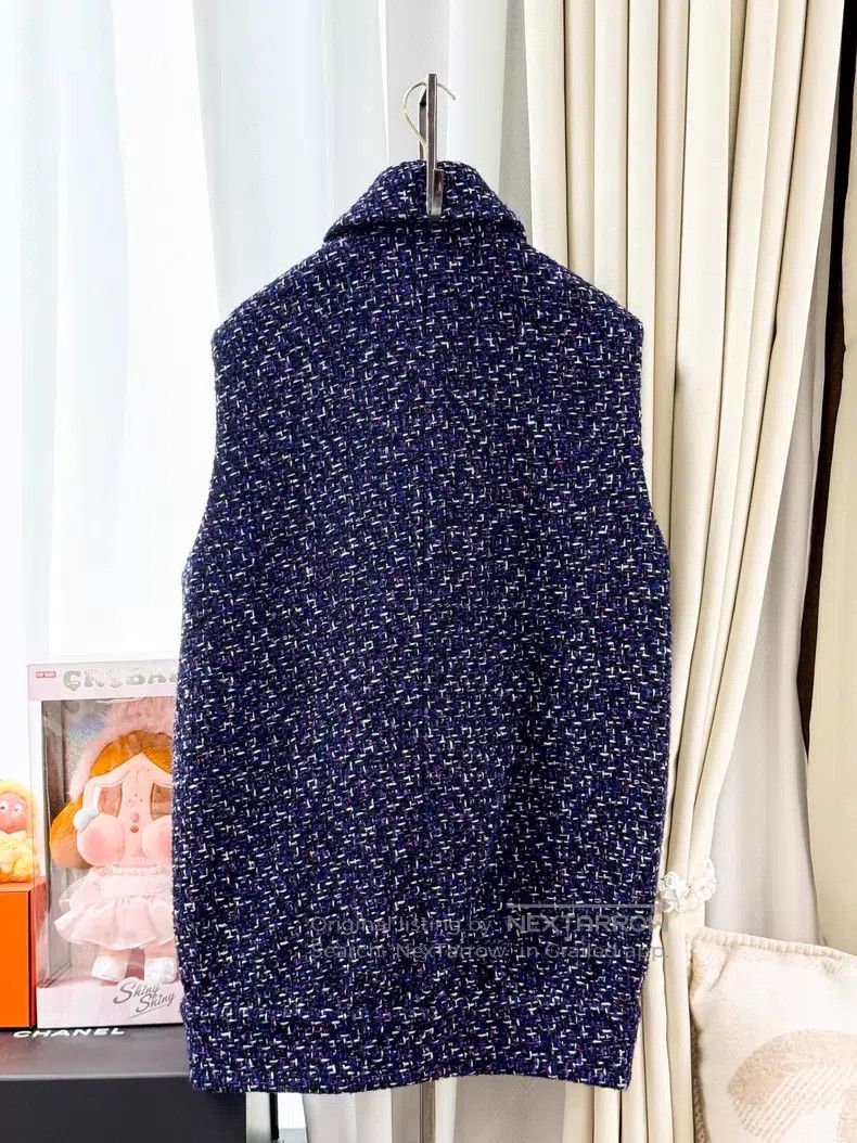 Chanel Chanel Purple tweed zipper vest jacket Size XS / US 0-2 / IT 36-38 - 3 Thumbnail