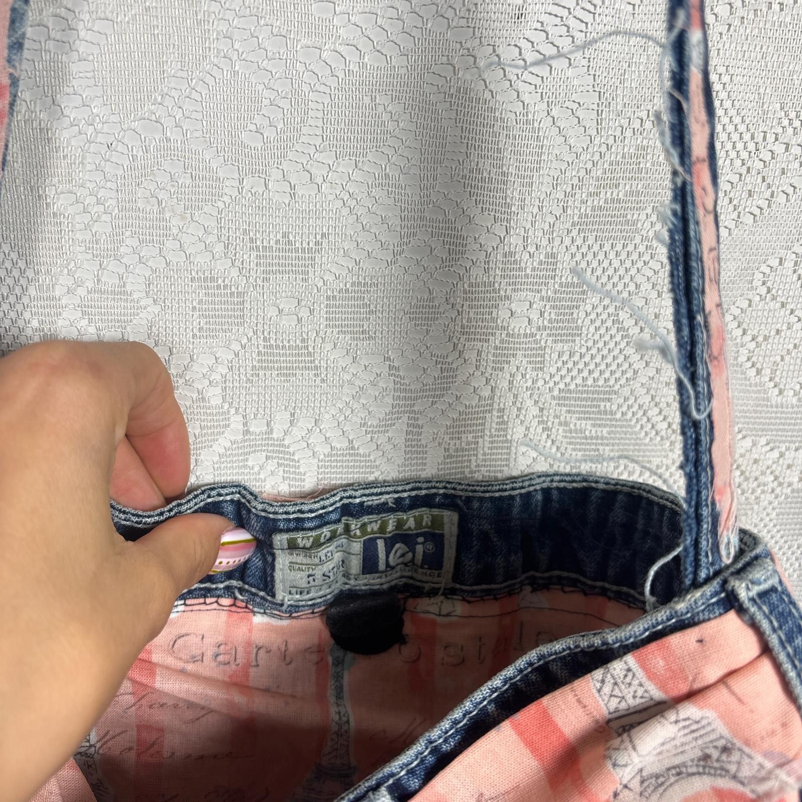 L.E.I. y2k denim skirt bag purse with pink bow Size ONE SIZE - 6 Thumbnail