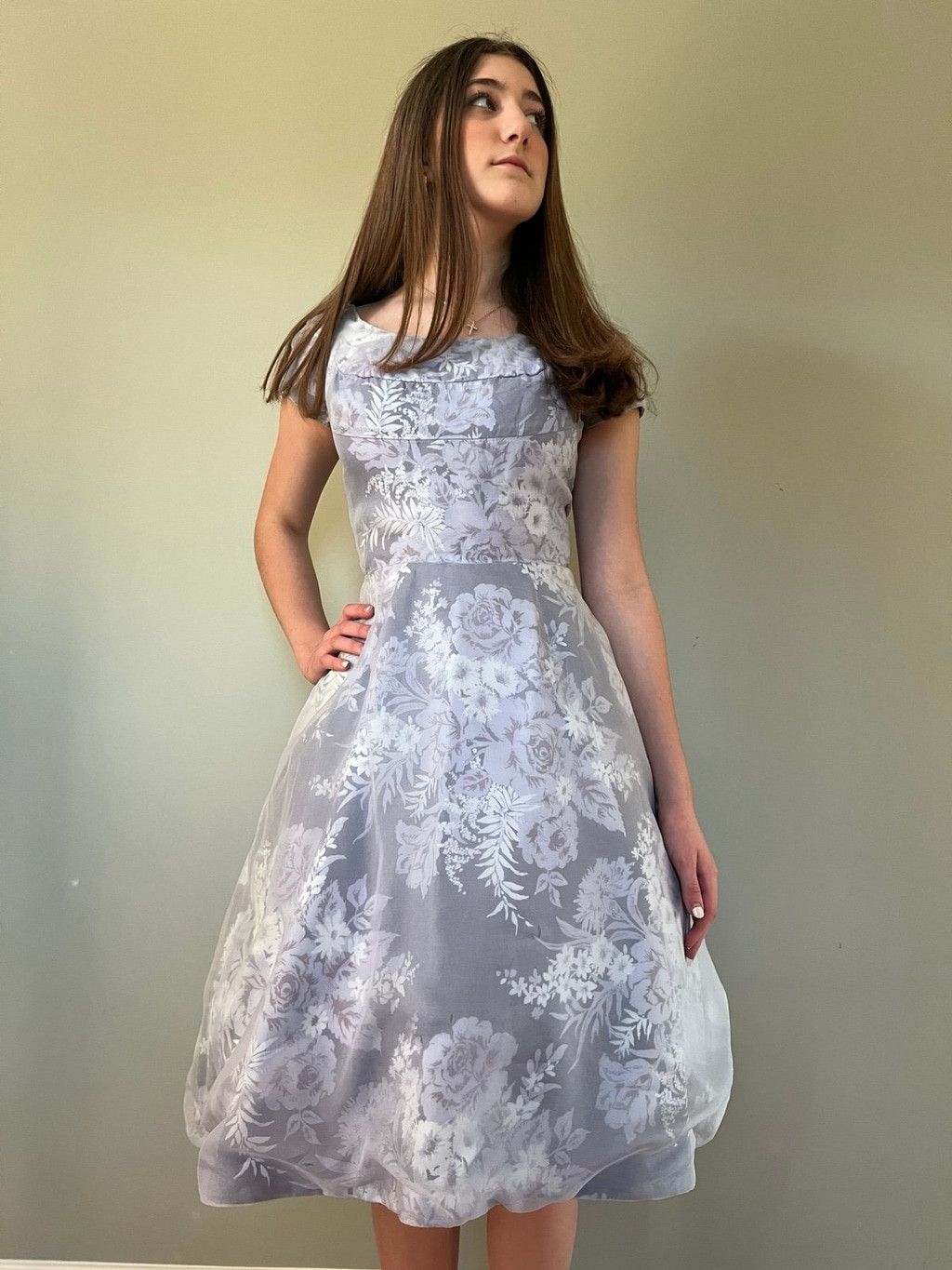 Vintage 1950s Vintage Womens Lavender Princess Cut Dress w/Tulle Size S / US 4 / IT 40 - 2 Thumbnail
