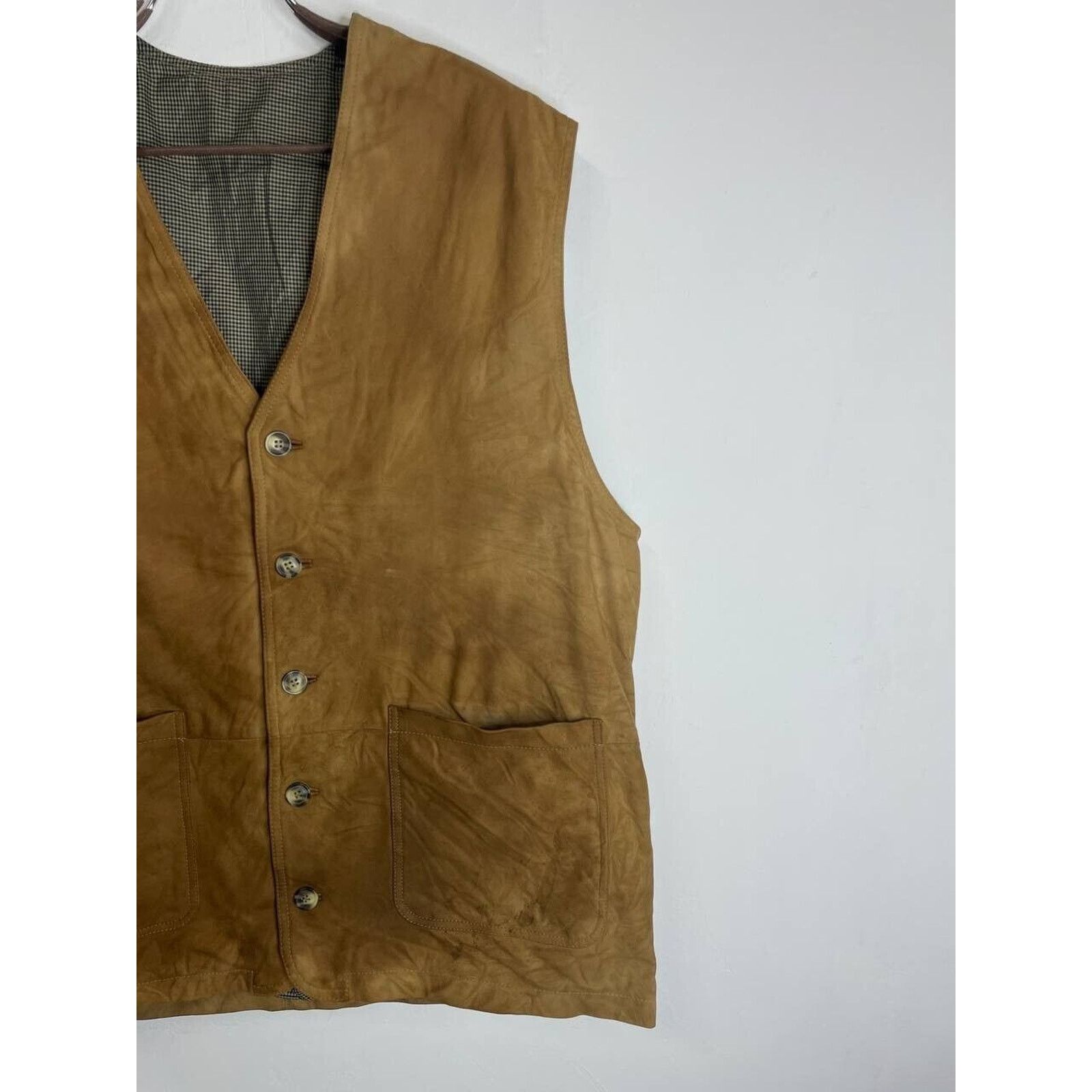 Vintage Vintage Suede Leather Vest Western Biker Cowboy Waistcoat Size US L / EU 52-54 / 3 - 3 Thumbnail