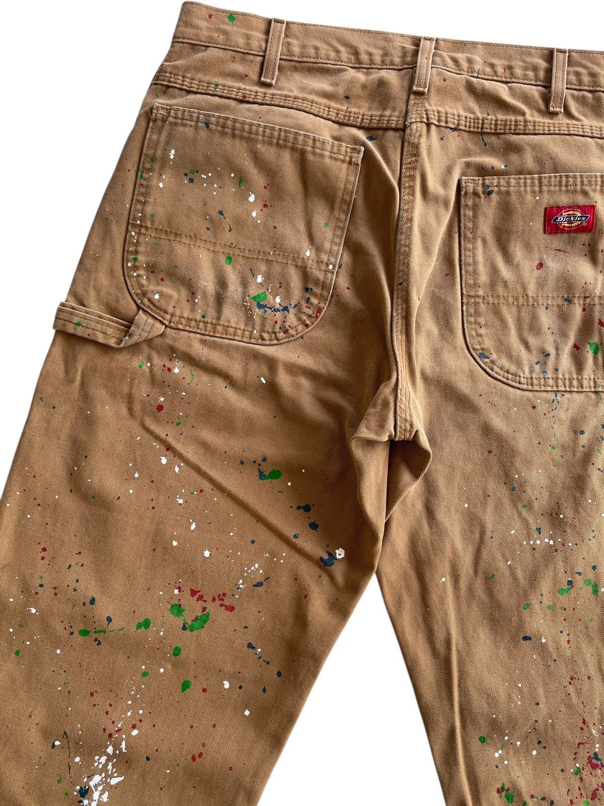 Vintage Dickies Paint Splatter Duck Fabric Distressed Carpenter Size US 33 - 13 Thumbnail