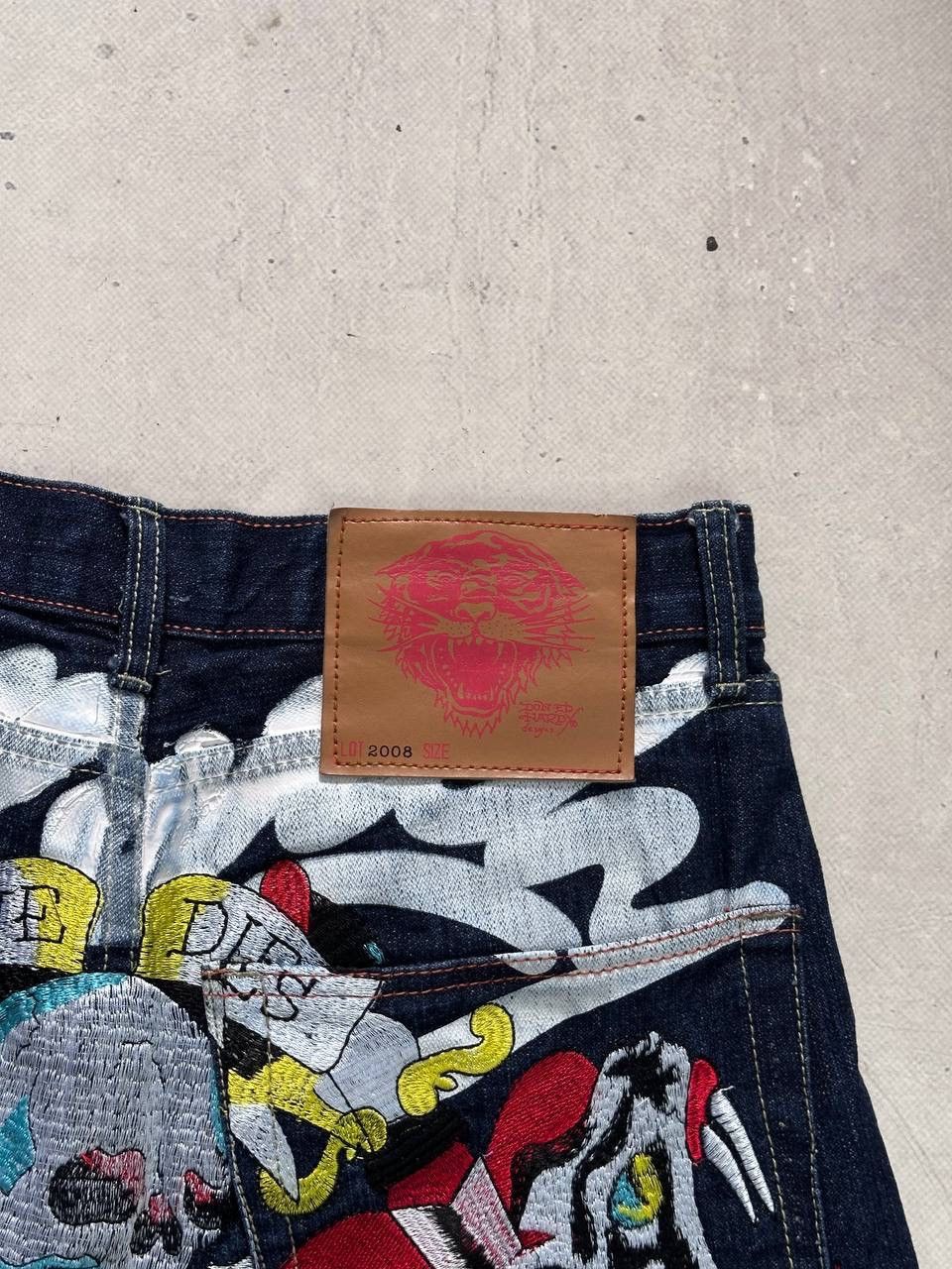 Ed Hardy Ed Hardy x Christian Audigier Jeans 34x32 Skull Denim Y2K Size US 34 / EU 50 - 5 Thumbnail