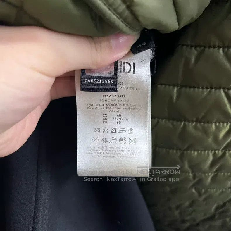 Fendi Fendi Green Solid Embellished Wool Melton Hooded Jacket Size US M / EU 48-50 / 2 - 4 Thumbnail