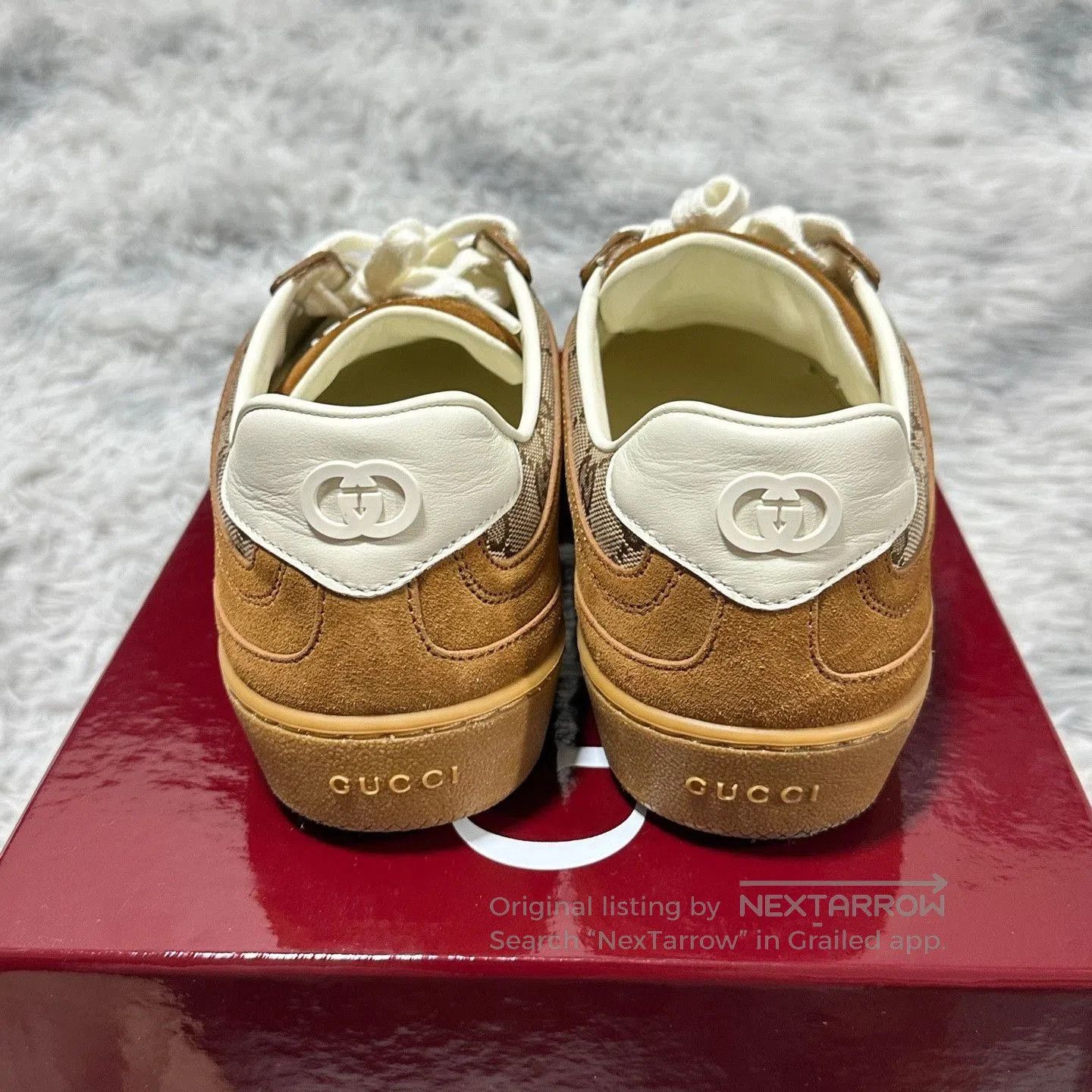 Gucci gucci brown low-top lace-up sneakers for women. Size US 7 / IT 37 - 7 Thumbnail