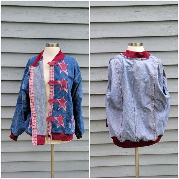 Lee Vintage 90s y2k Upcycled Rustic Primative Americana Star Den Size XXL / US 16-18 / IT 52-54 - 4 Thumbnail