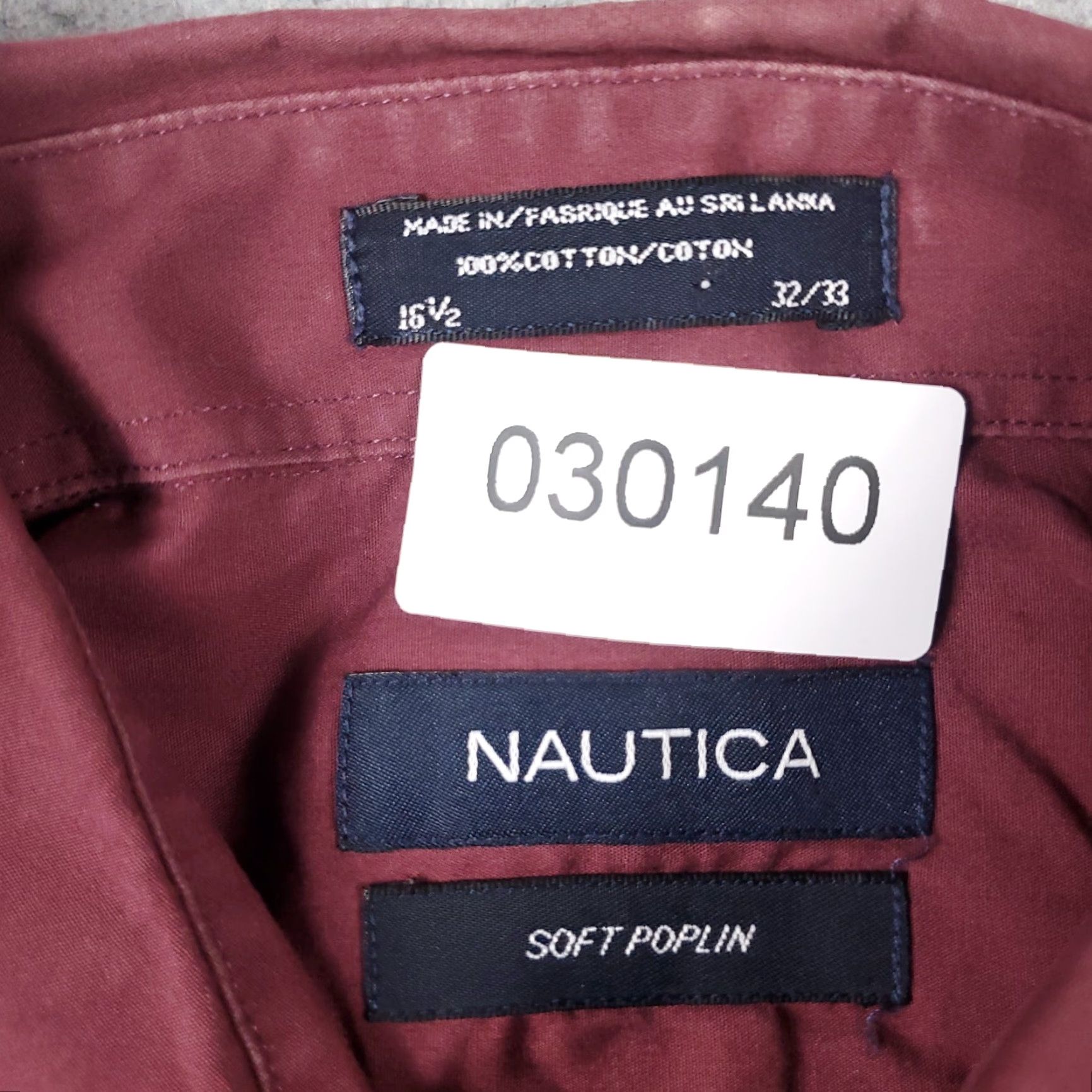 Nautica Nautica Dress Shirt Mens Size 16.5 Red Long Sleeve Button Up Collared 100% Cotton Vintage? No Style: Preppy Classic Modern Workwear Mens Size 42R - 6 Thumbnail