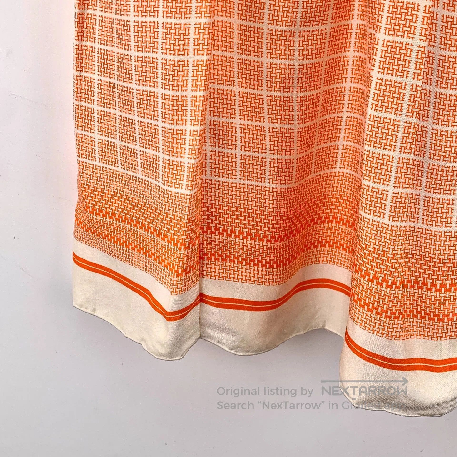 Celine Celine Orange Silk Pleated Casual Skirt. Size 35" - 4 Thumbnail