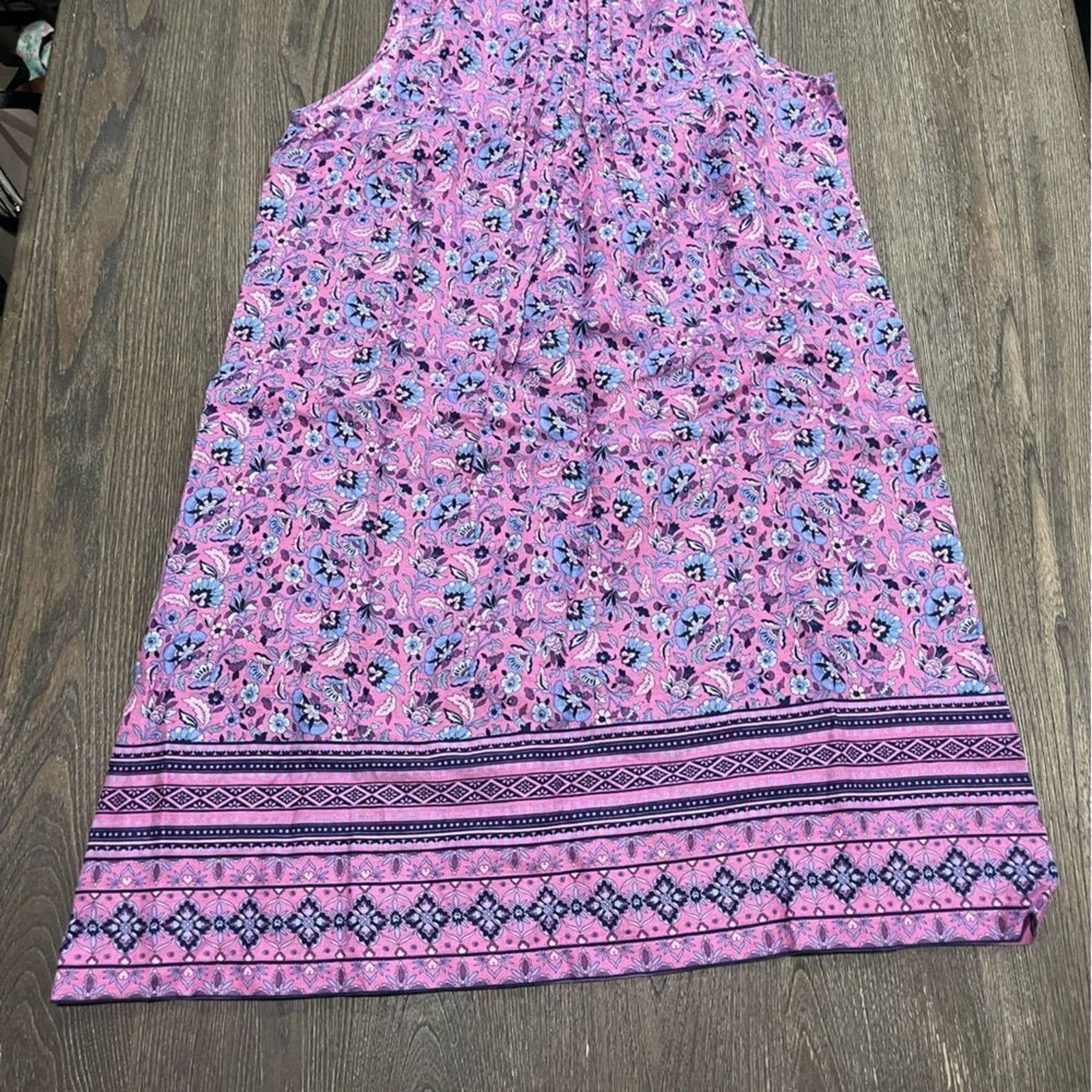 Vintage J. Jill Womens Small Shift Dress Print Split V-Neck Sz S Size S / US 4 / IT 40 - 6 Thumbnail