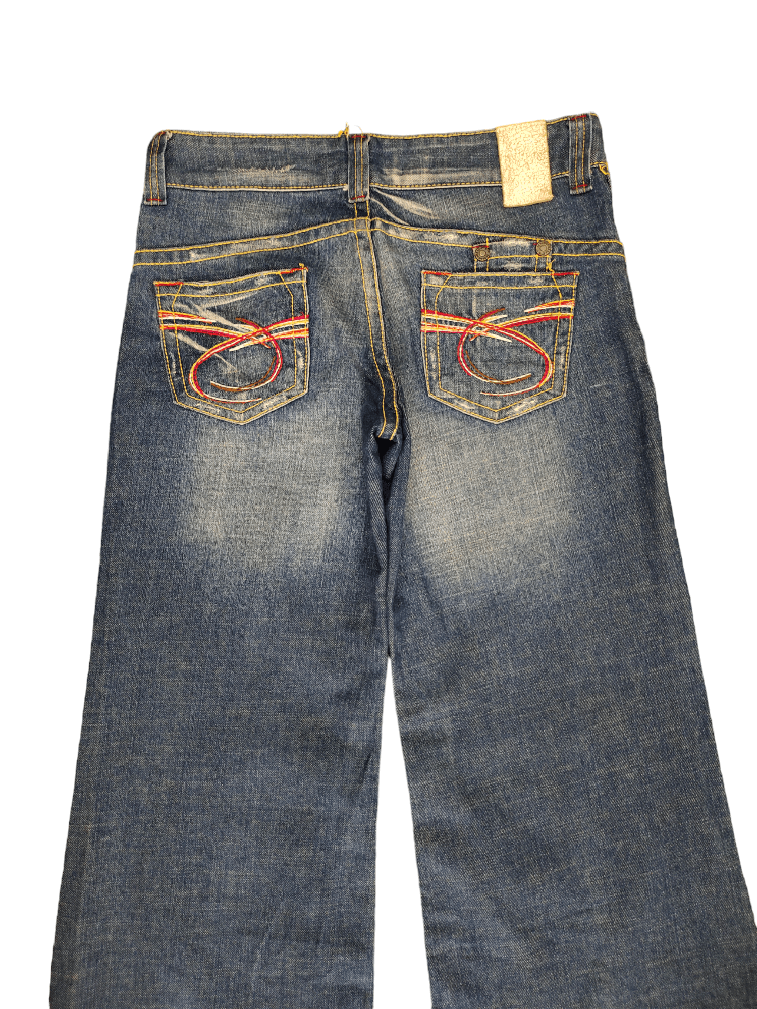 If Six Was Nine Flare Baggy Jean Red Pepper Distres Faded Low Rise Boot Cut Size US 29 - 11 Thumbnail