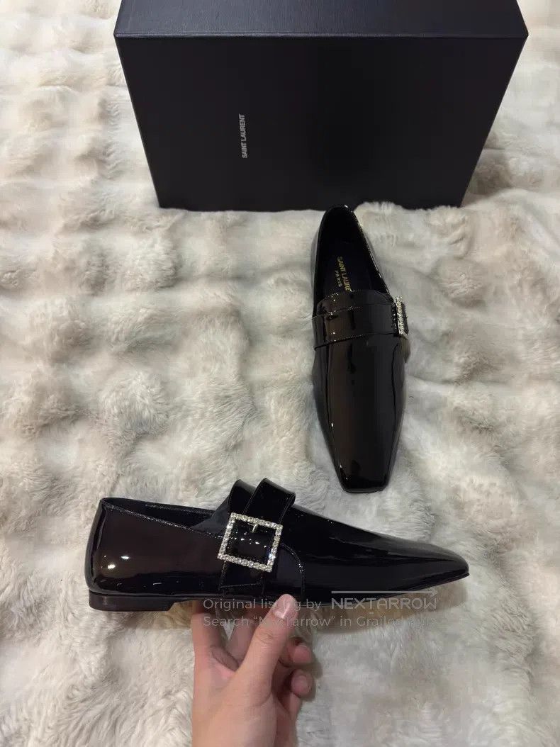 Saint Laurent Paris Saint Laurent Paris Crystal Buckle Men's Loafers Leather S Size US 9 / EU 42 - 3 Thumbnail