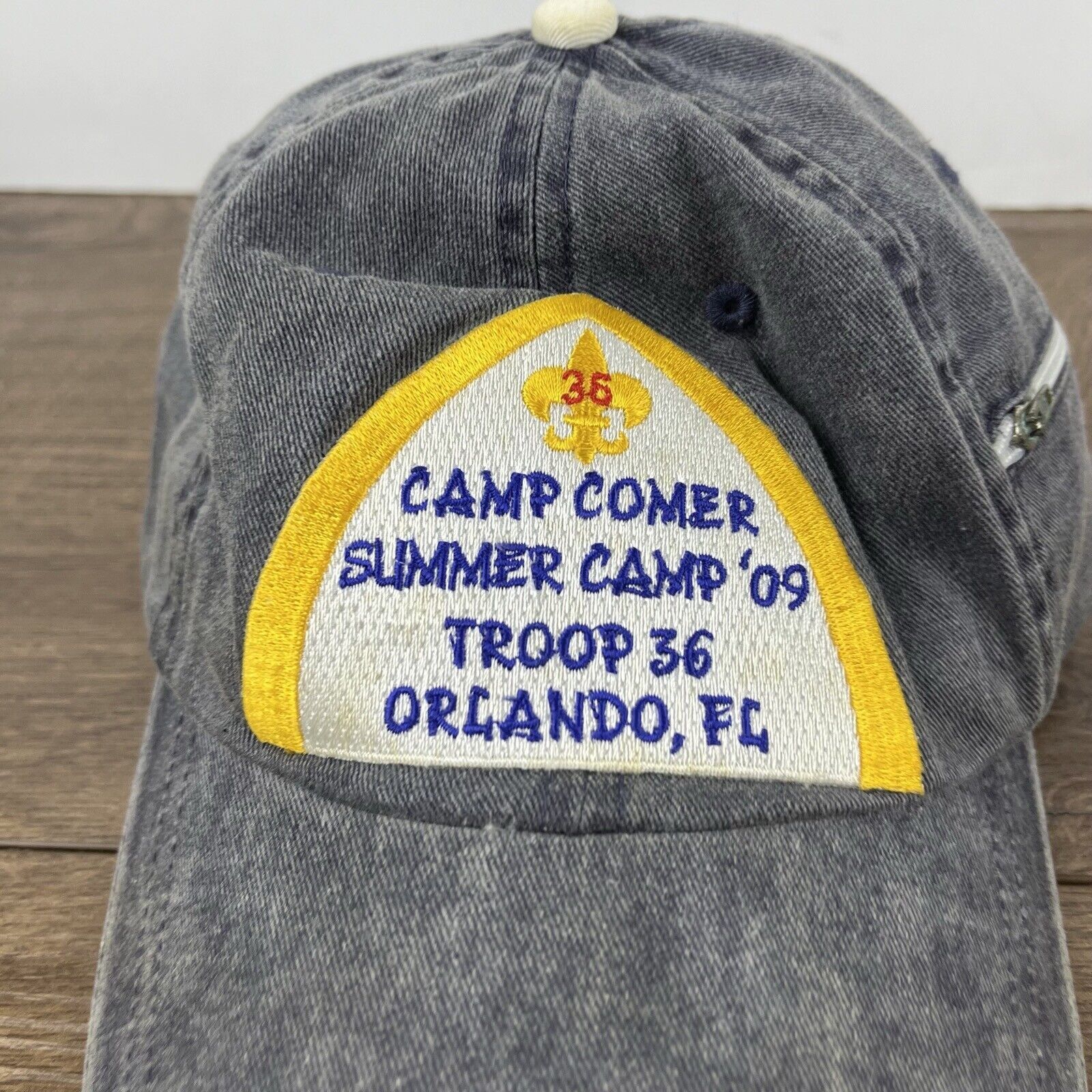 Other Camp Comer Hat Troop 36 Orlando Florida Gray Hat Adjustable Size ONE SIZE - 7 Thumbnail