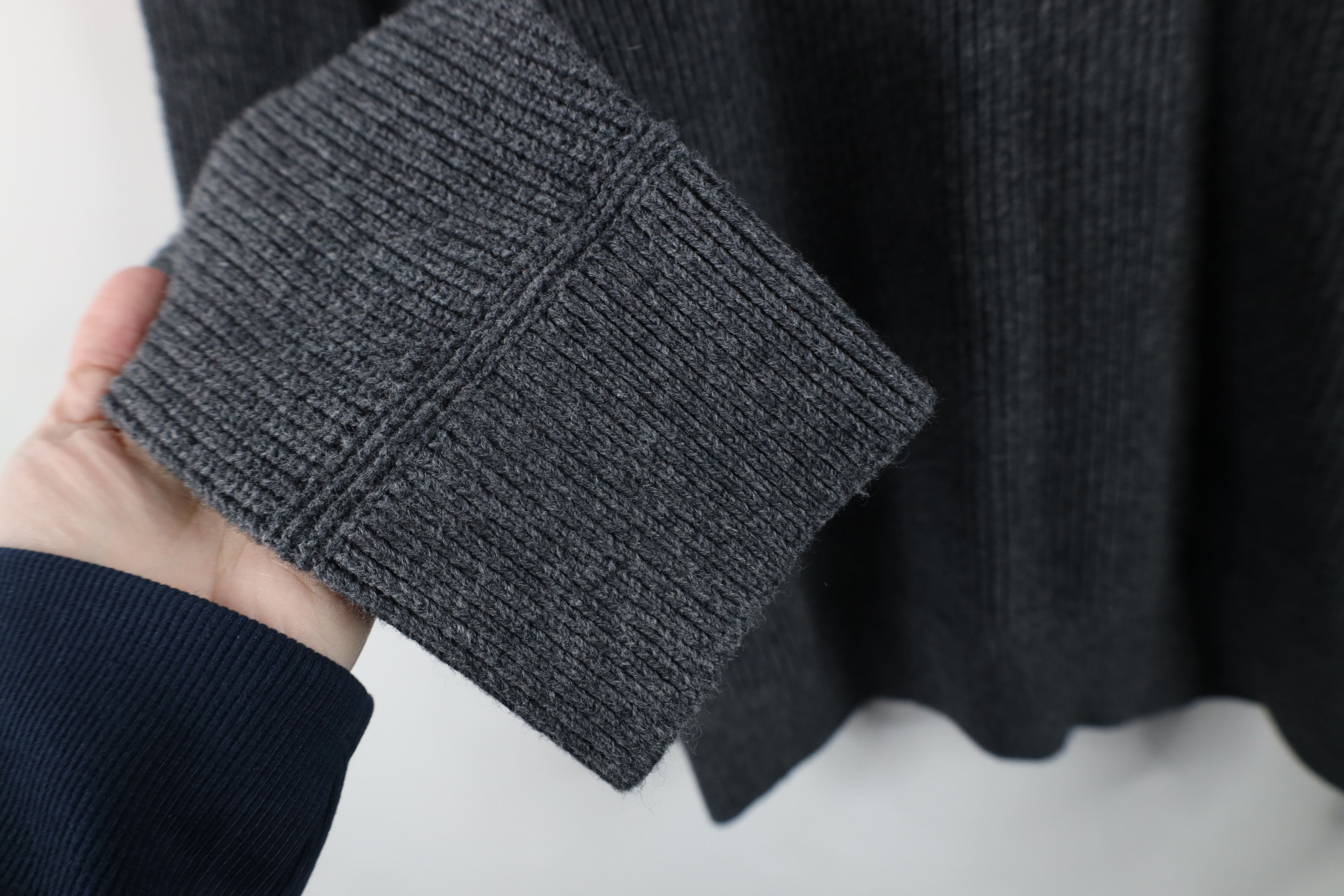 Gap × Vintage Vintage Gap Blank Cotton Ribbed Knit Henley Sweater Gray Size US M / EU 48-50 / 2 - 6 Thumbnail
