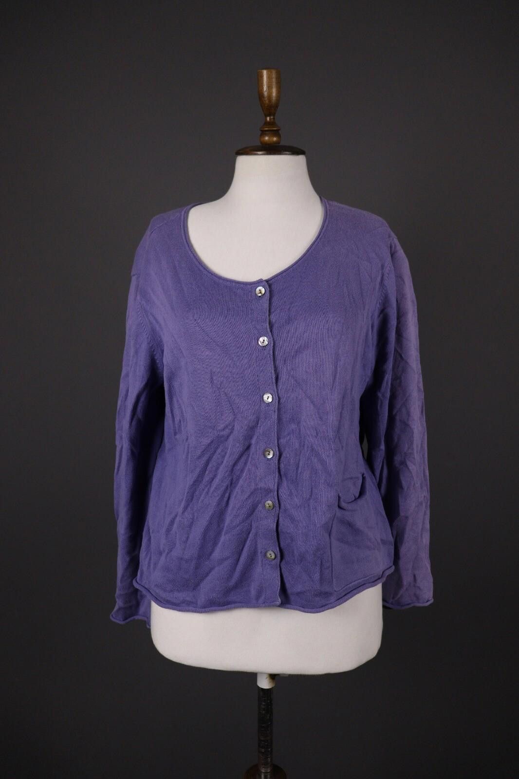 Designer Gudrun Sjoden Blue Knit Cardigan Sweater Size L Size L / US 10 / IT 46 - 1 Thumbnail