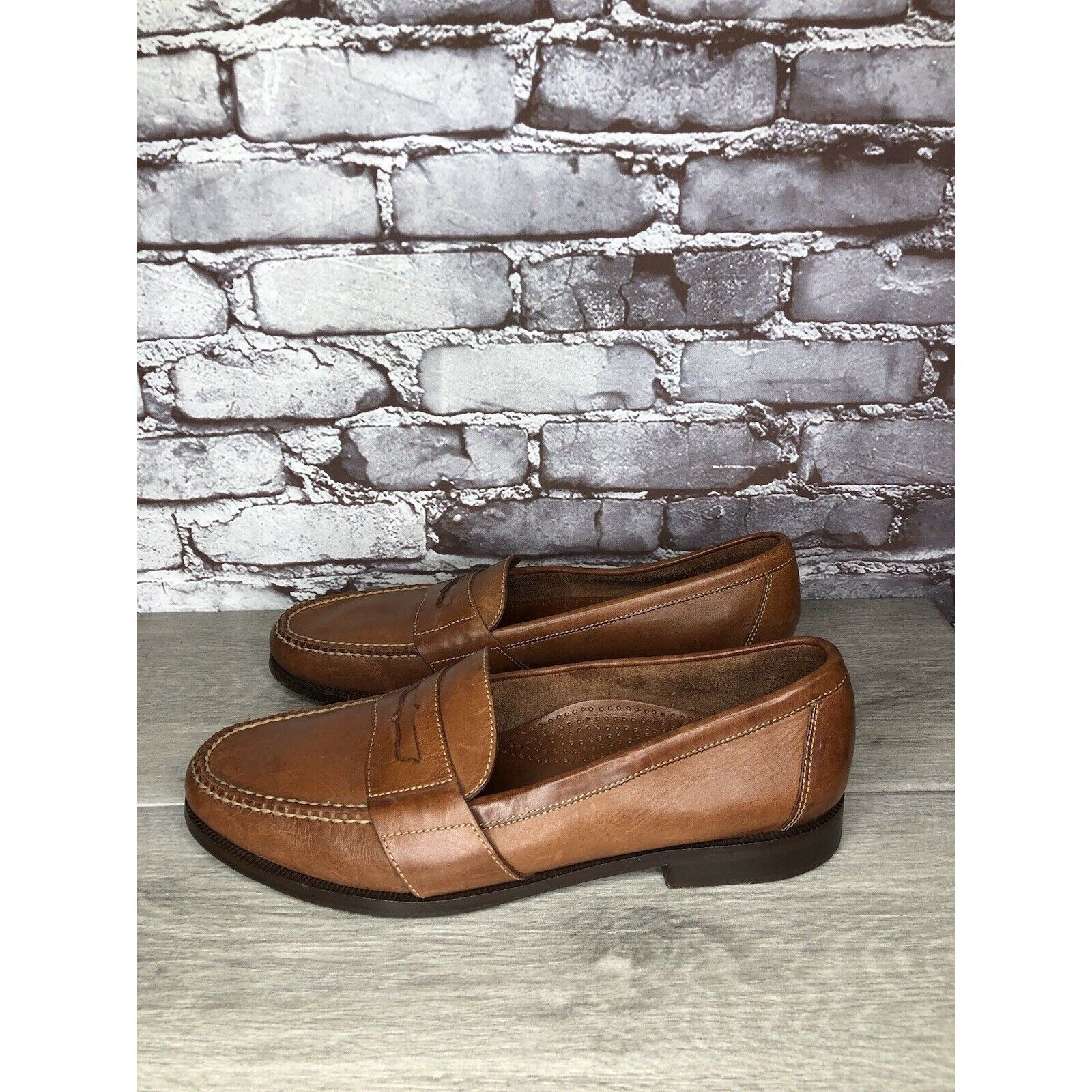 Cole Haan Cole Haan Brown Leather Slip On Penny Loafers Dress Shoes Me Size US 13 / EU 46 - 20 Thumbnail