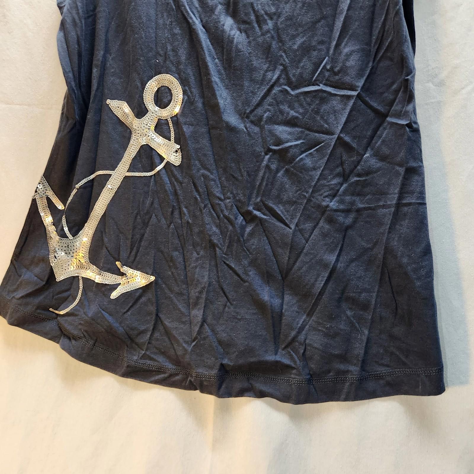 Designer Garnet Hill Sequined Nautical Theme Tank Top Blue Size Large Size L / US 10 / IT 46 - 3 Thumbnail