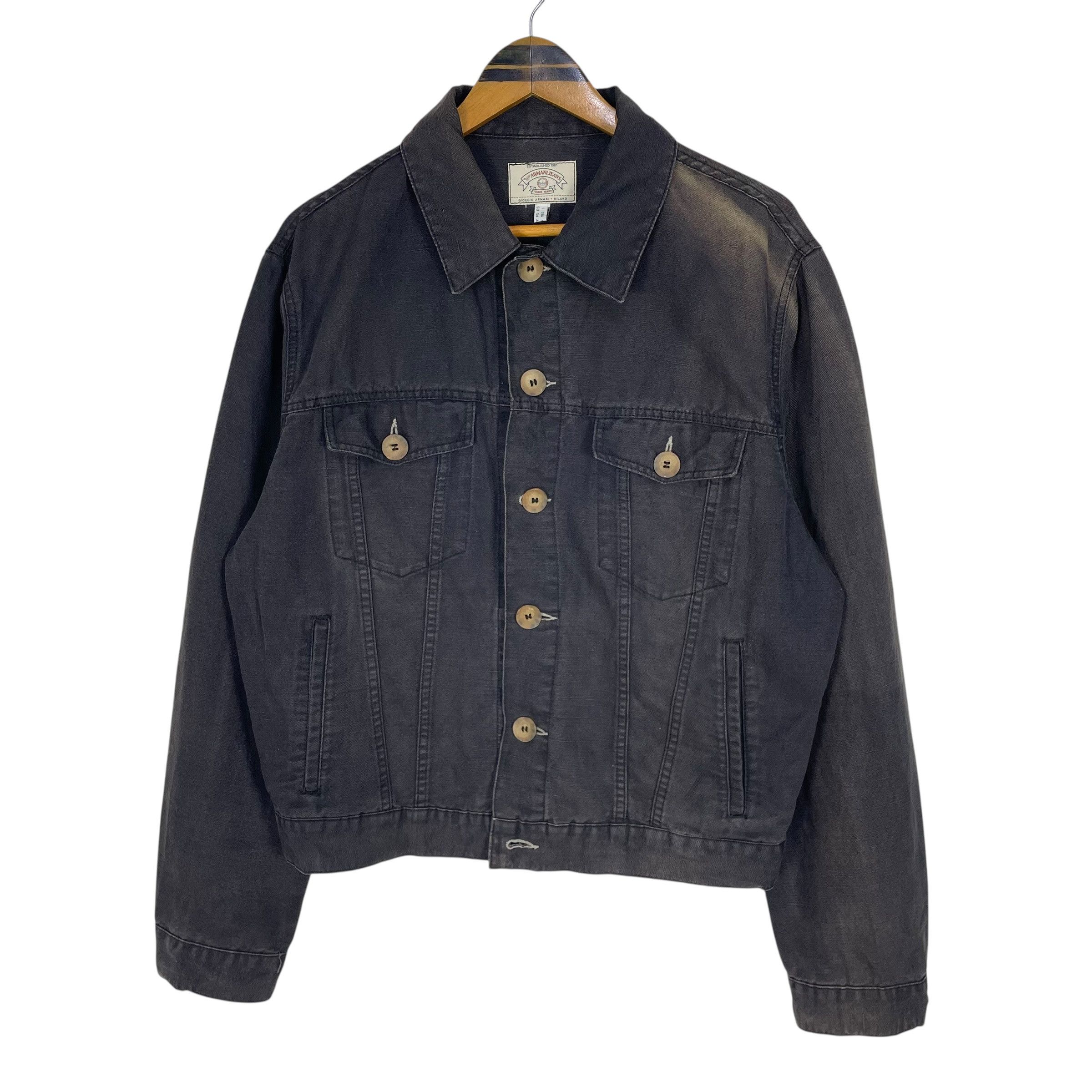 Vintage 90s Armani Jeans Denim Trucker Jacket