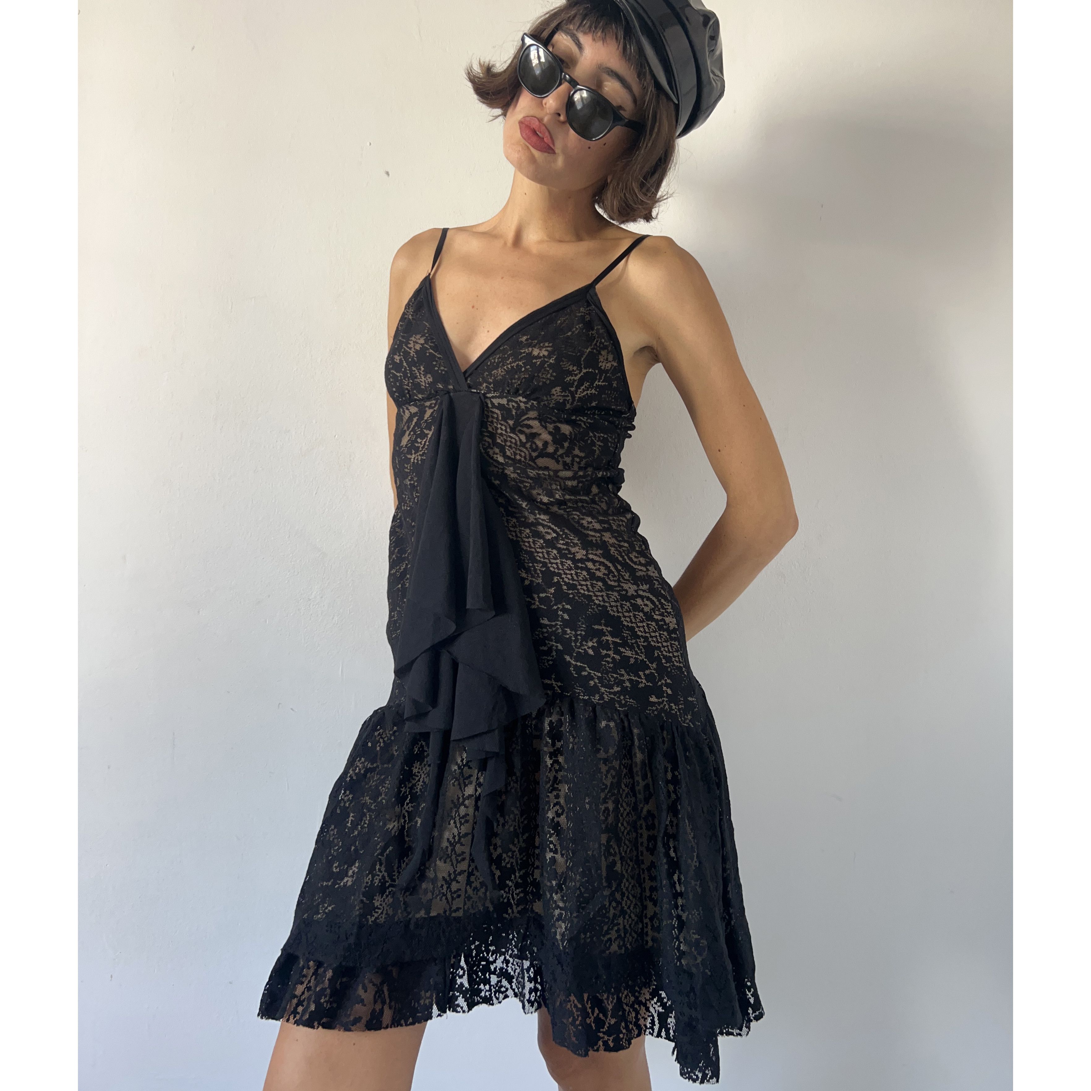 Vintage Vintage y2k black lace slip dress Size M / US 6-8 / IT 42-44 - 6 Thumbnail