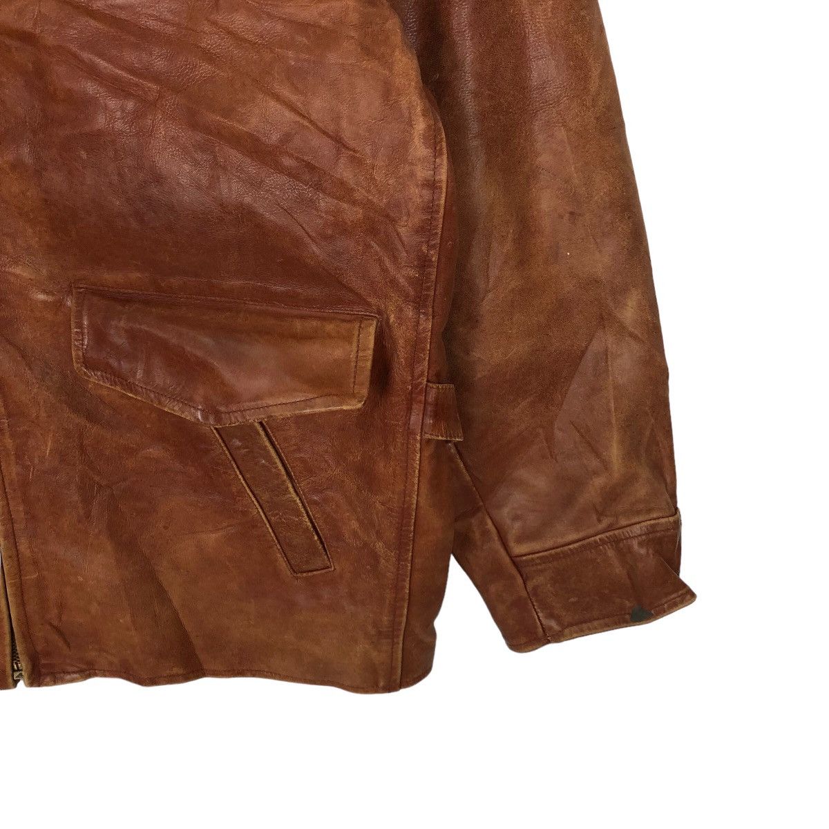 Japanese Brand VINTAGE BOMBER GENUINE LEATHER JACKET TARGATO ITALIA JAPAN Size US M / EU 48-50 / 2 - 4 Thumbnail