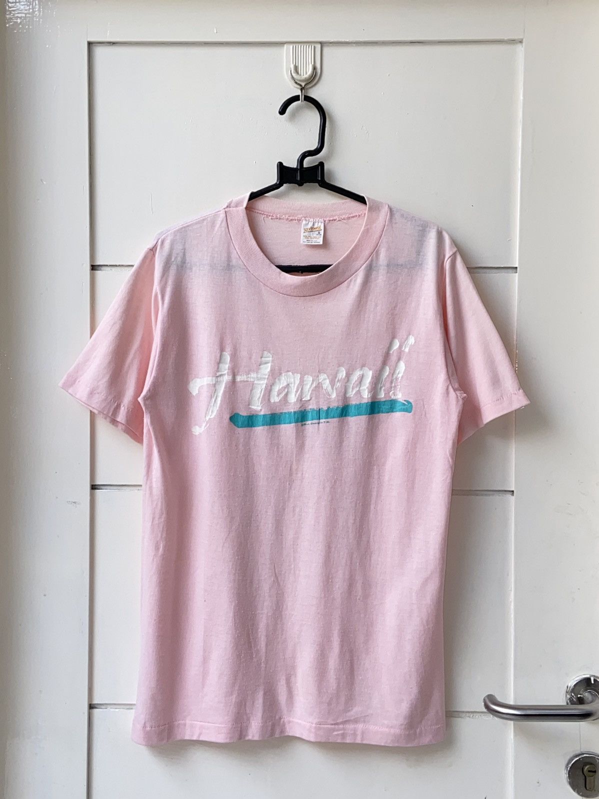 Vintage SPORTSWEAR Pink Hawaii T-Shirt Size US XS / EU 42 / 0 - 1 Thumbnail