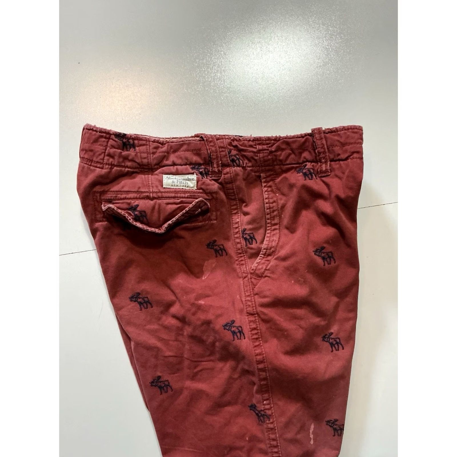 Abercrombie & Fitch VINTAGE Abercrombie & Fitch Cargo Utility Shorts Moose Embroidered Red 30 Mens Y2K Size US 30 / EU 46 - 7 Thumbnail