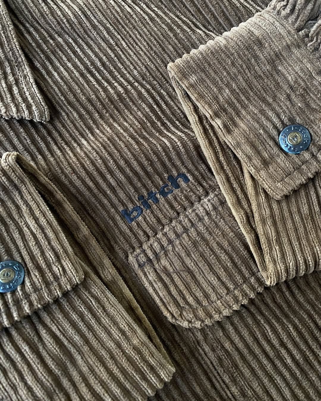 Vintage Vintage 90’s Bitch Skateboards Brown Corduroy Work Jacket Size US L / EU 52-54 / 3 - 3 Thumbnail