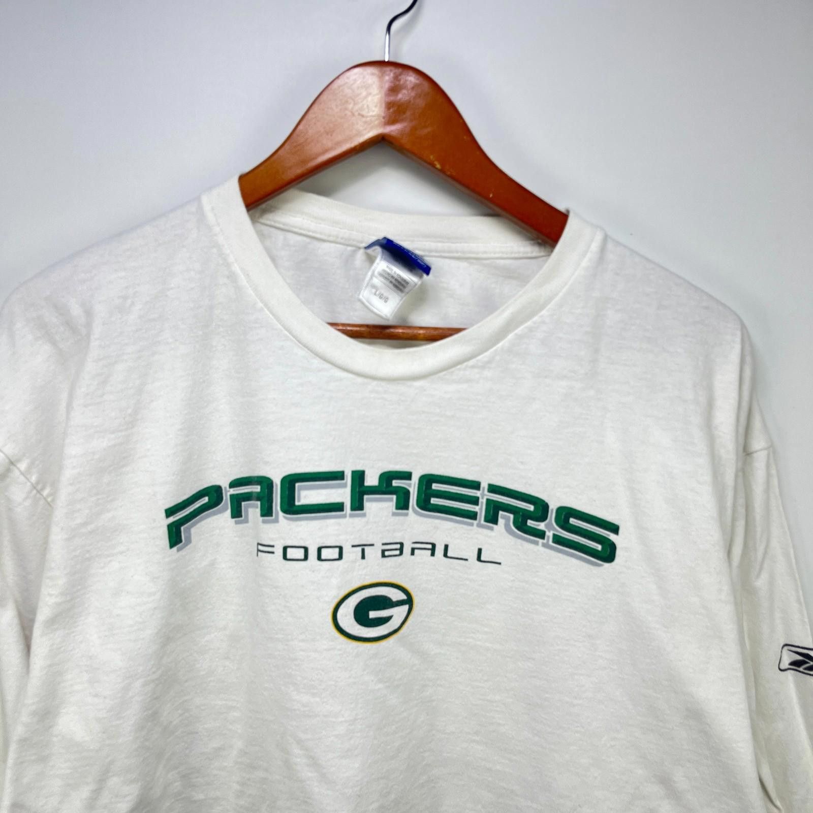 Reebok Vintage Green Bay Packers Long Sleeve Shirt Large Size ONE SIZE - 2 Thumbnail