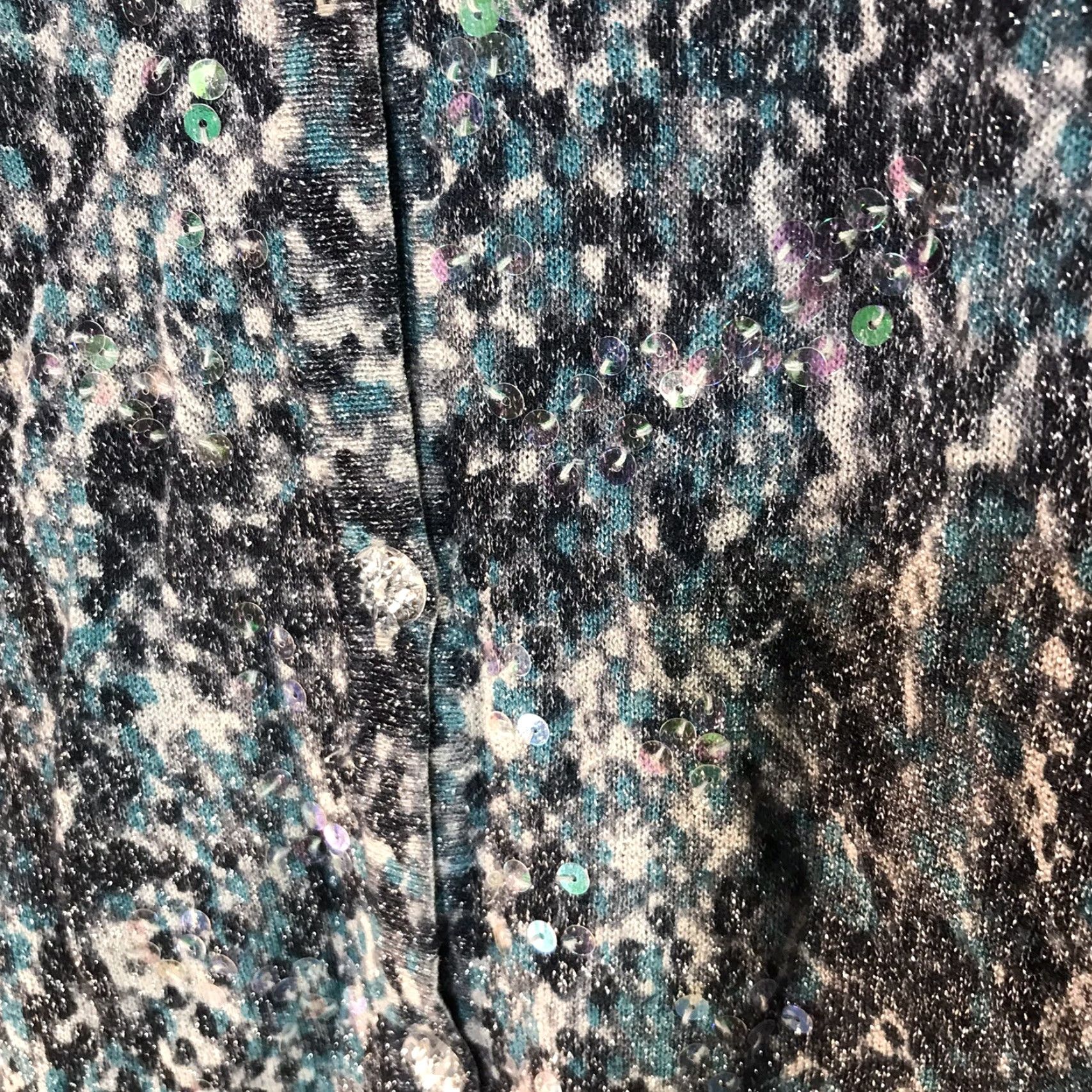 Vintage Dana Buchman Cardigan Womens Size XL Sequin Button Full Multi Donna Size XL / US 12-14 / IT 48-50 - 4 Thumbnail