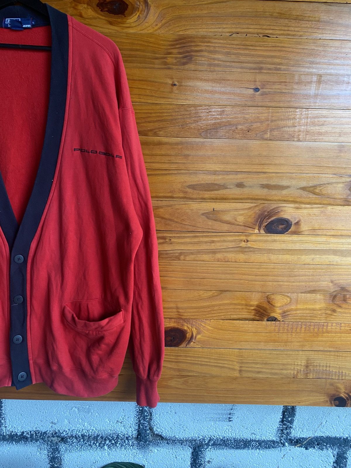 Polo Ralph Lauren Vintage Polo by Ralph Lauren Red Cotton Cardigan 1990s Polo Size US L / EU 52-54 / 3 - 6 Thumbnail