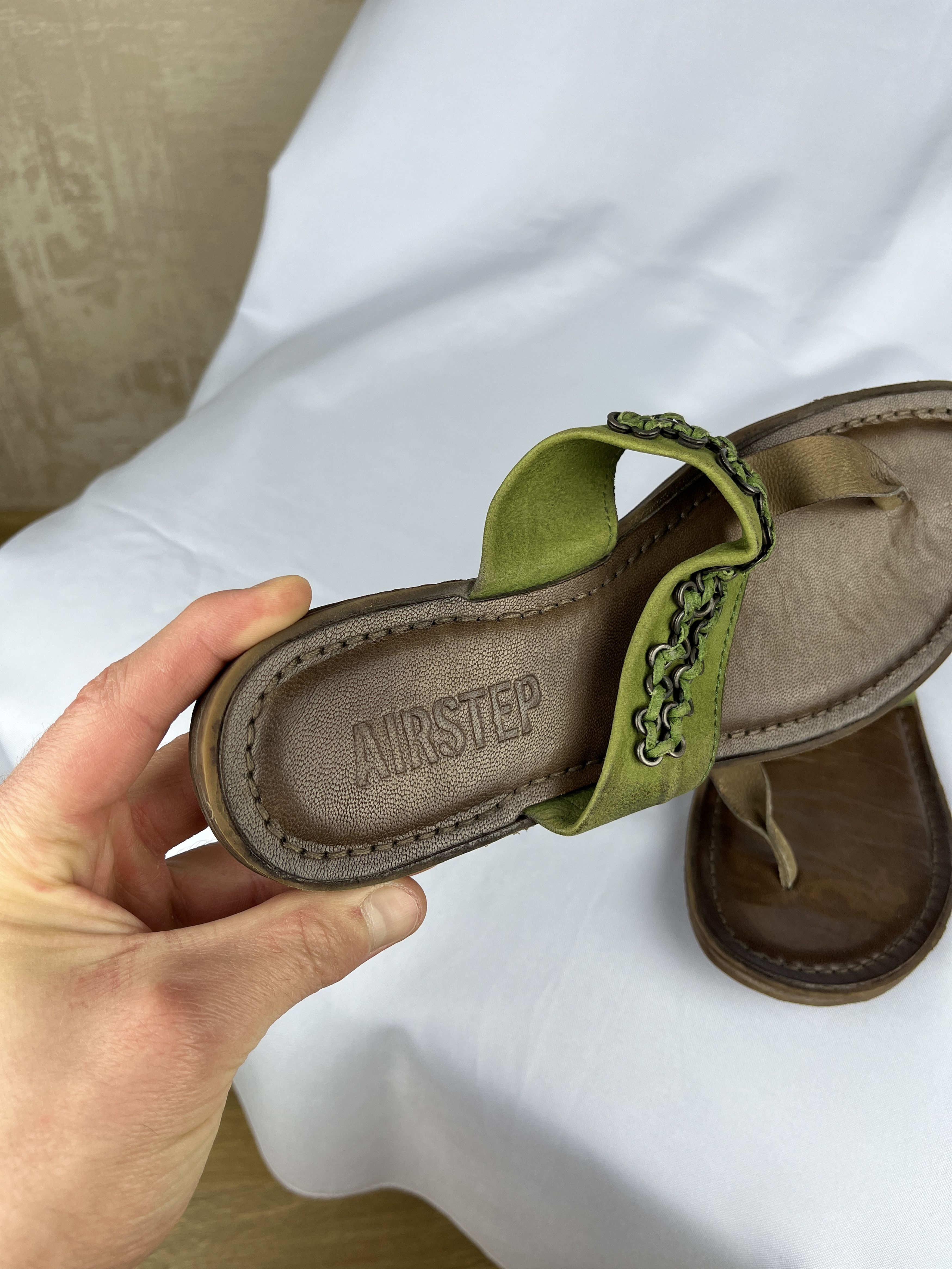 A.S.98 Airstep AS 98 Flip Flops Sandals Summer Leather Shoes Size US 8 / IT 38 - 6 Thumbnail