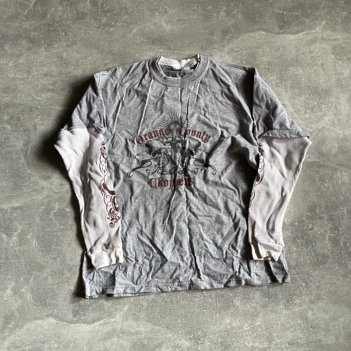 Affliction Vintage 90s Orange County Choppers Flame Longsleeve shirt te Size US L / EU 52-54 / 3 - 1 Thumbnail