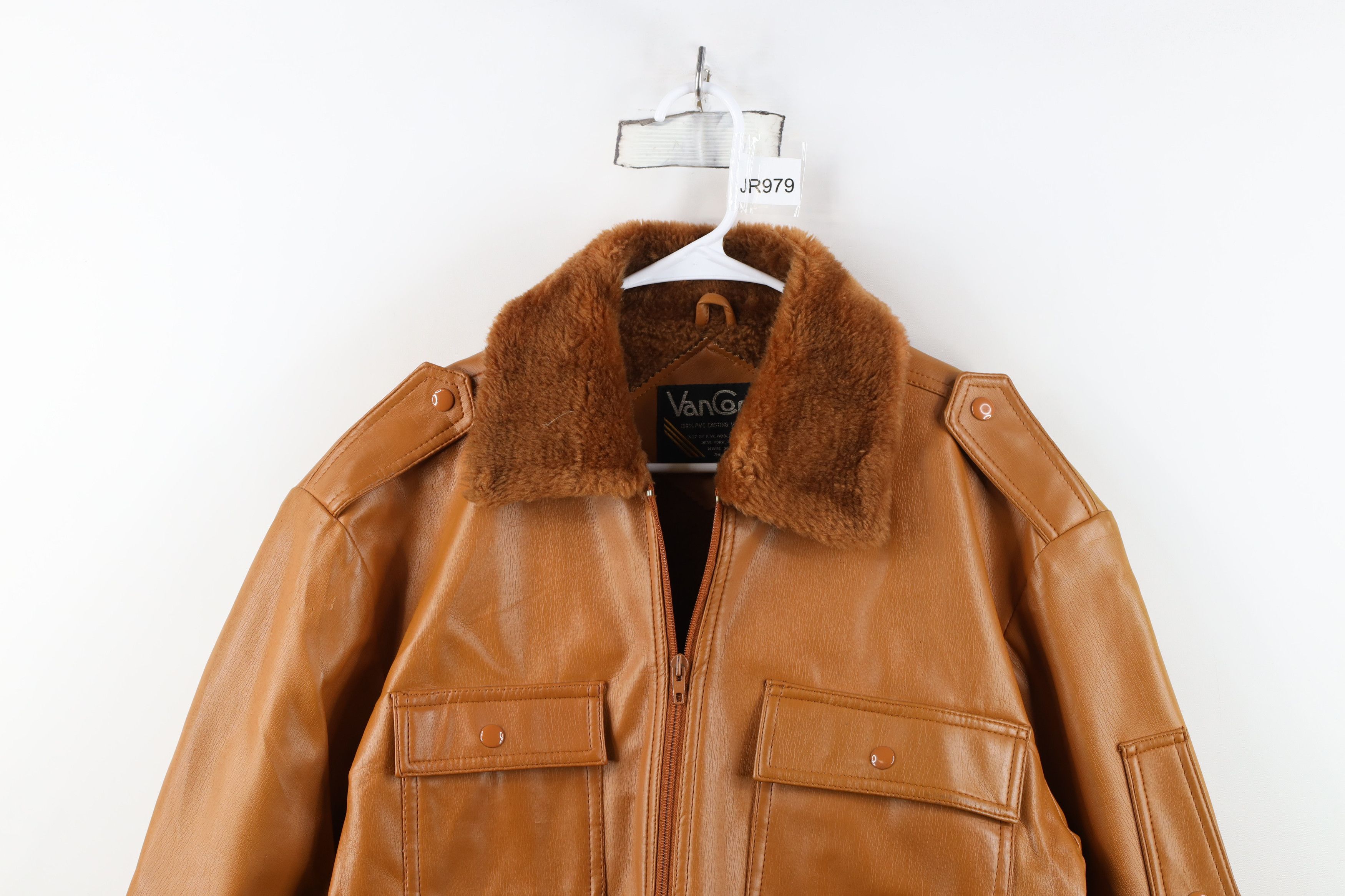 Vintage Vintage 70s Streetwear Faux Leather Flight Bomber Jacket Size US L / EU 52-54 / 3 - 2 Thumbnail
