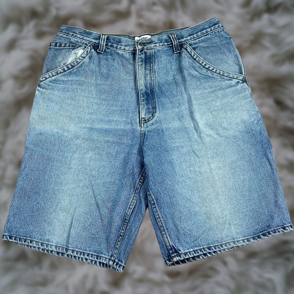 Denime Basic Concepts Carpenter Jean Shorts Mens Size 36 Blue Denim Flat Front Pockets Casual Workwear Size US 36 / EU 52 - 1 Thumbnail