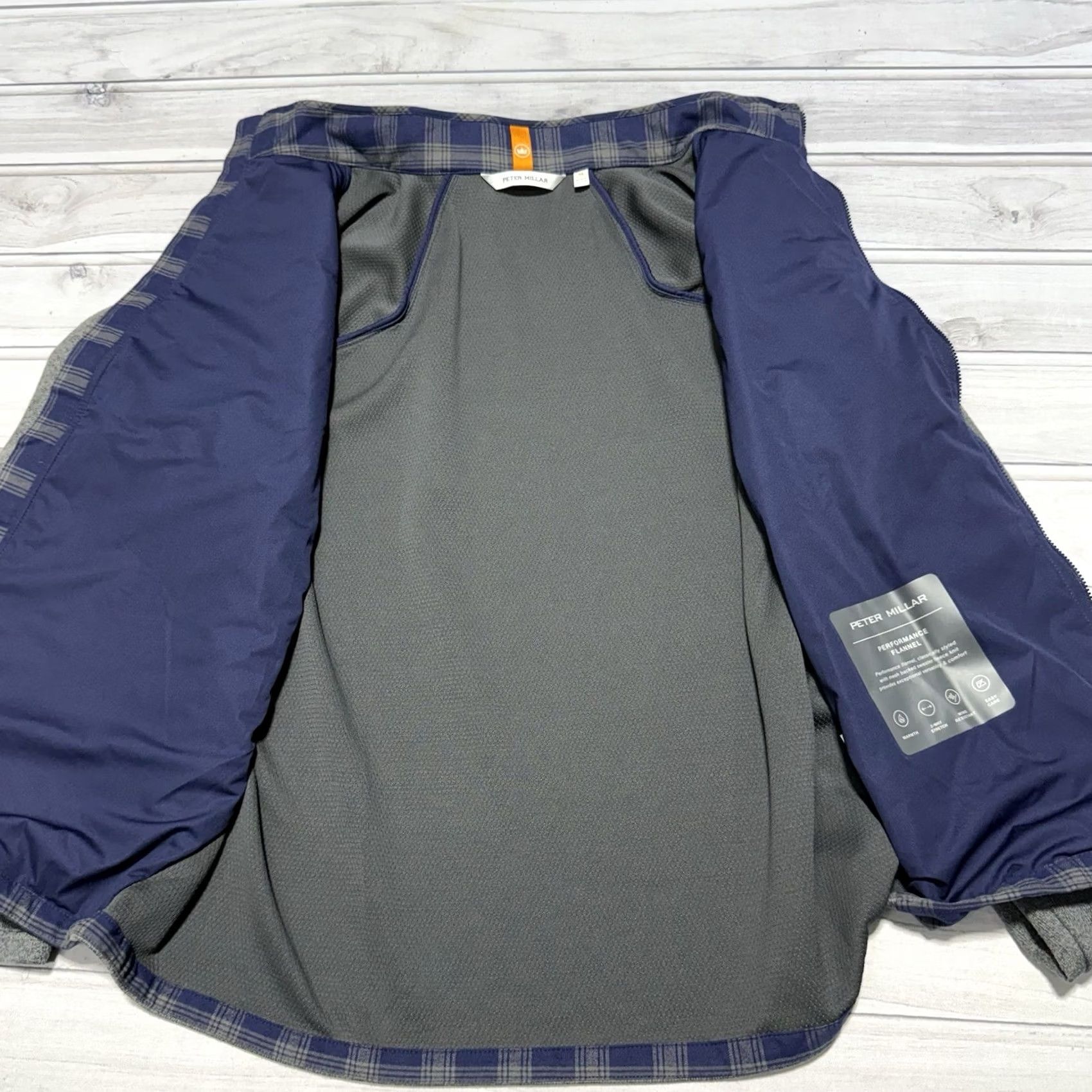 Peter Millar Peter Millar Jacket XL Blue Gray Crown Sport Fuse Elite Flannel Performance Jacket Size US XL / EU 56 / 4 - 3 Thumbnail